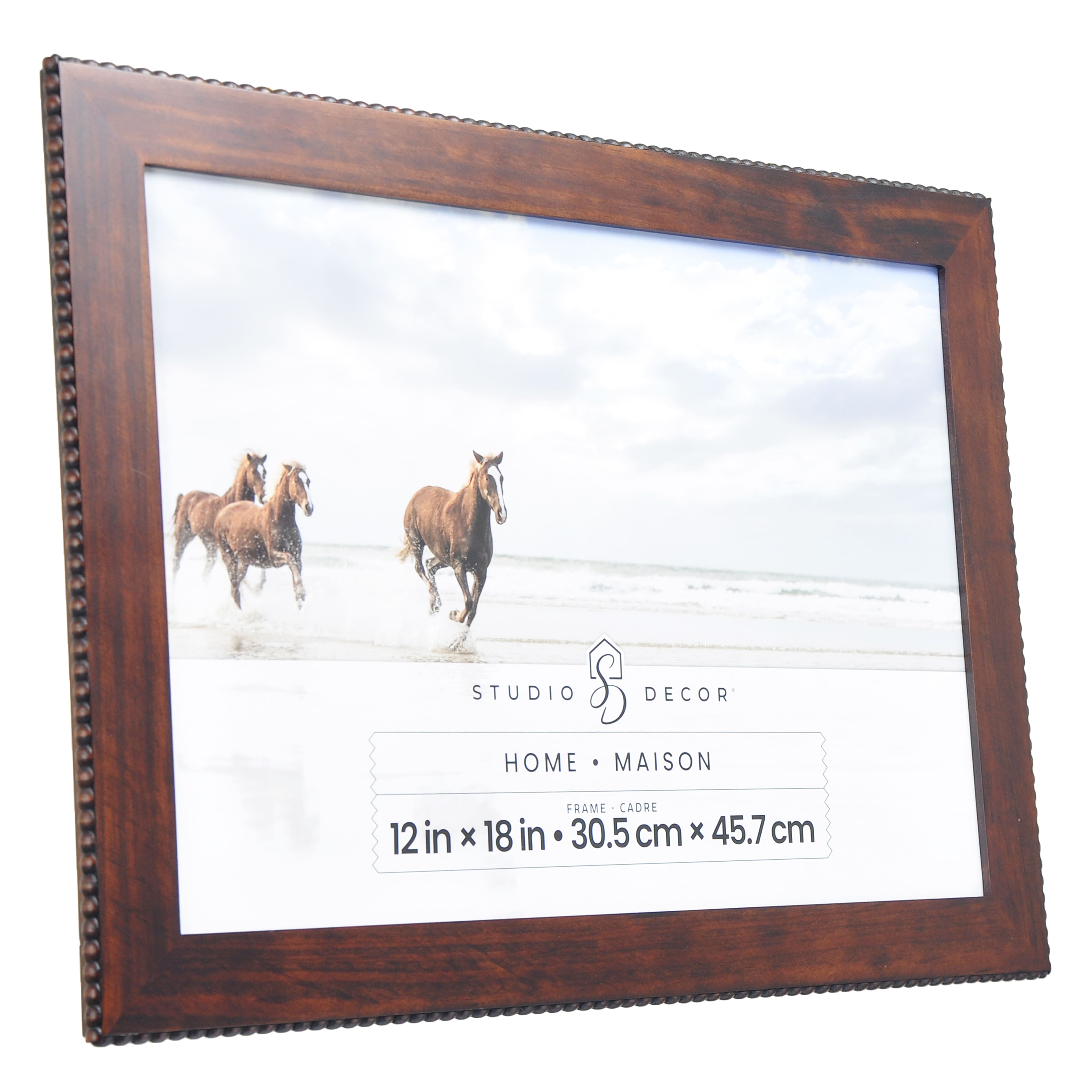 Home Brown with Beaded Edge Wood Wall Frame by Studio D&#xE9;cor&#xAE;