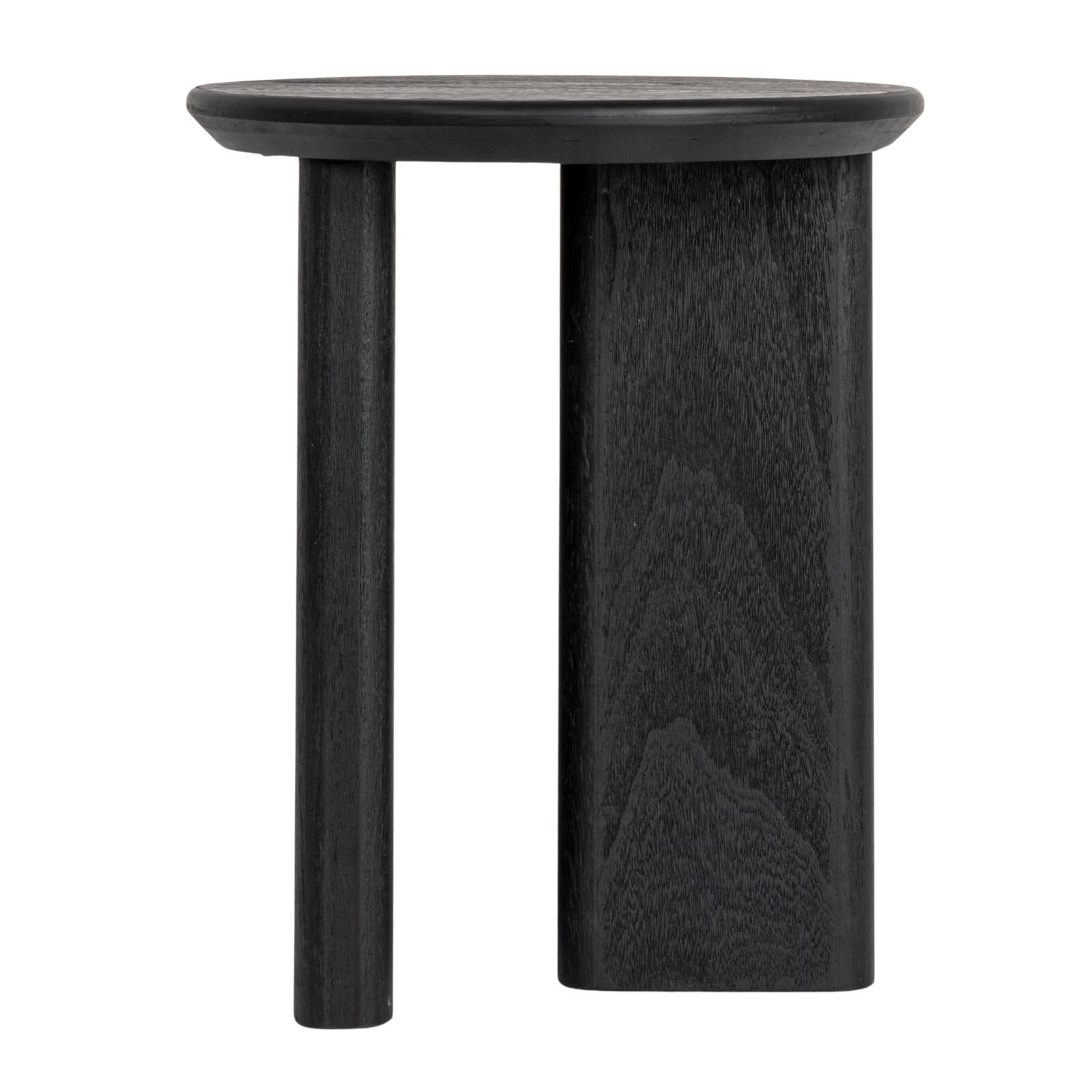 Hello Honey&#xAE; Black Asymmetrical Fir Wood Round End Table