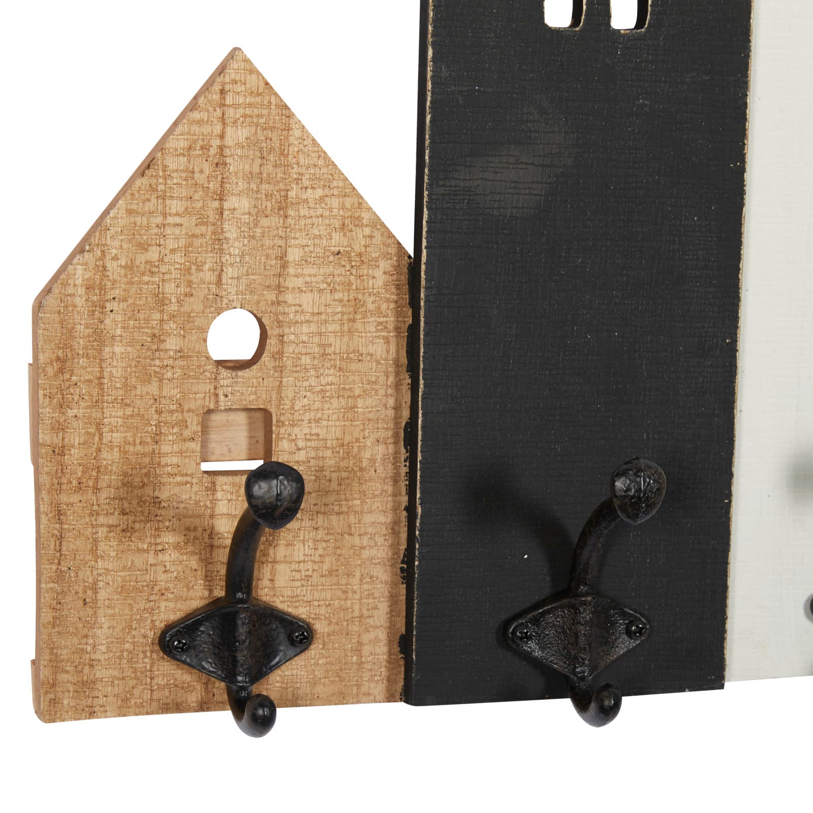 Multi Color Wood Farmhouse Wall Hooks, 12&#x22; x 22&#x22; x 3&#x22;