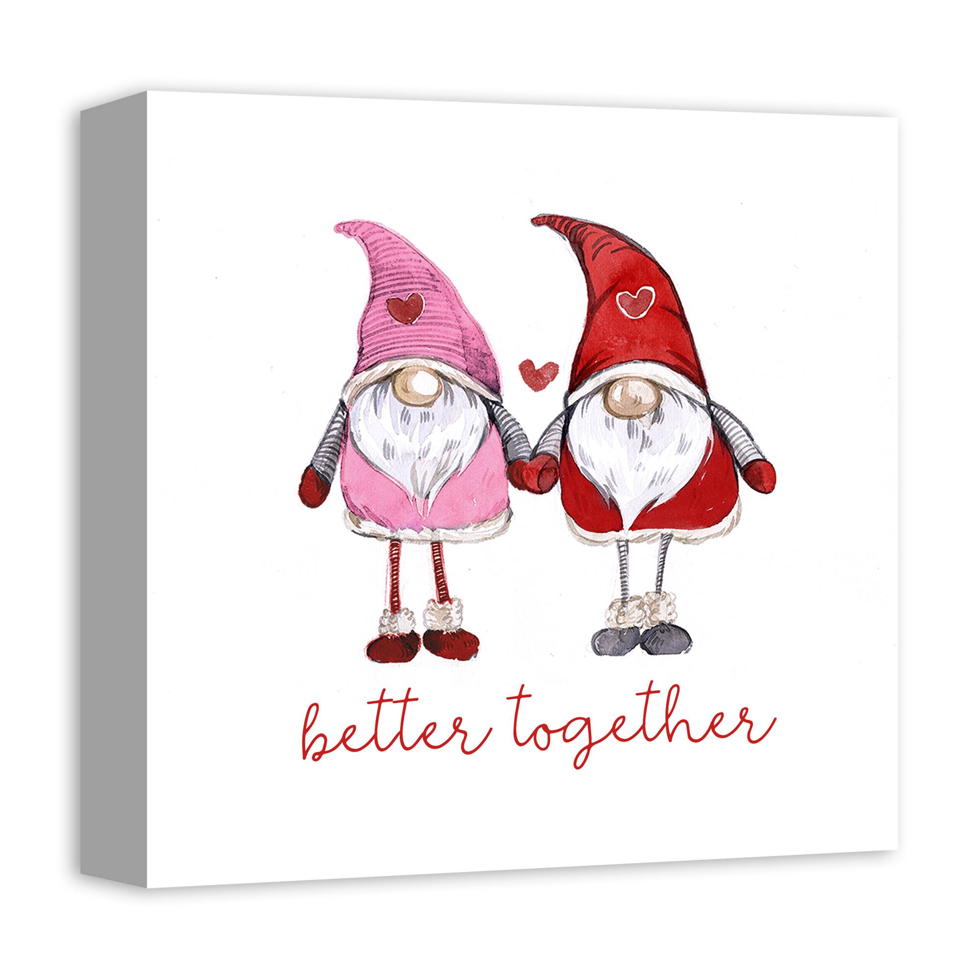 Love Gnomes Better Together 12&#x22; x 12&#x22; Canvas Wall Art