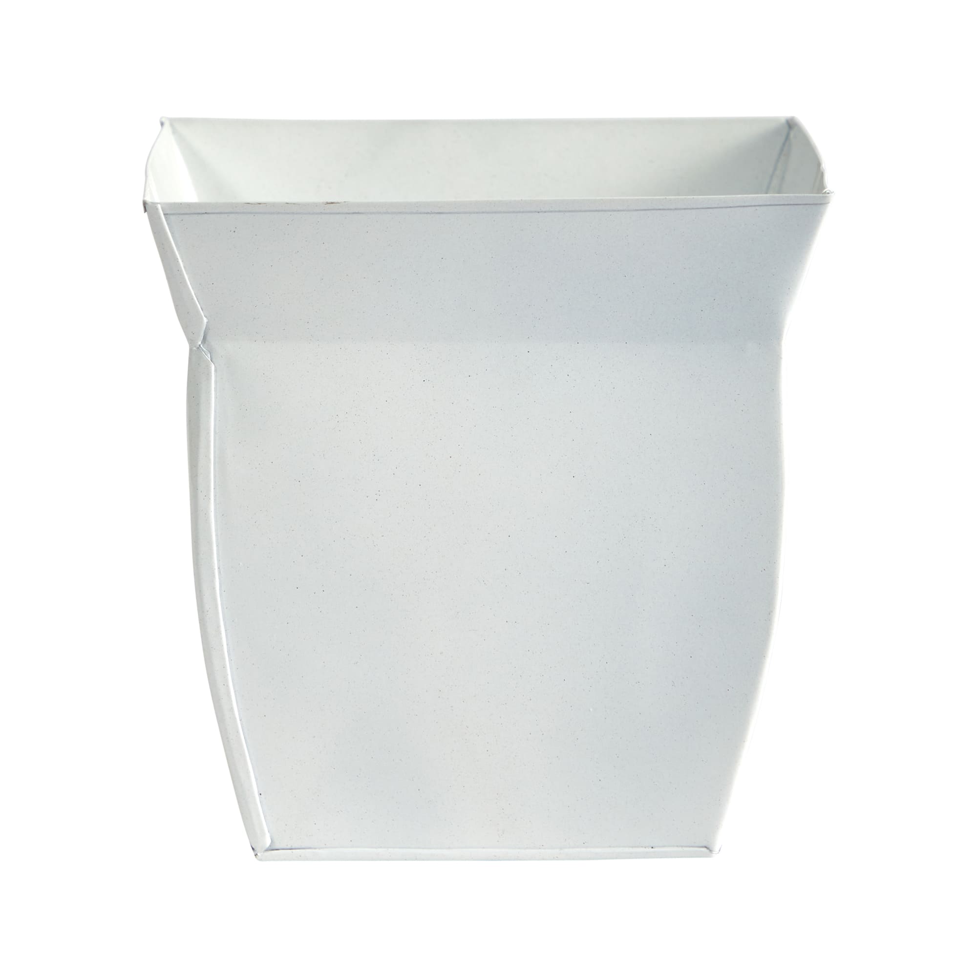 8&#x22; White Fluted Metal Square Planter