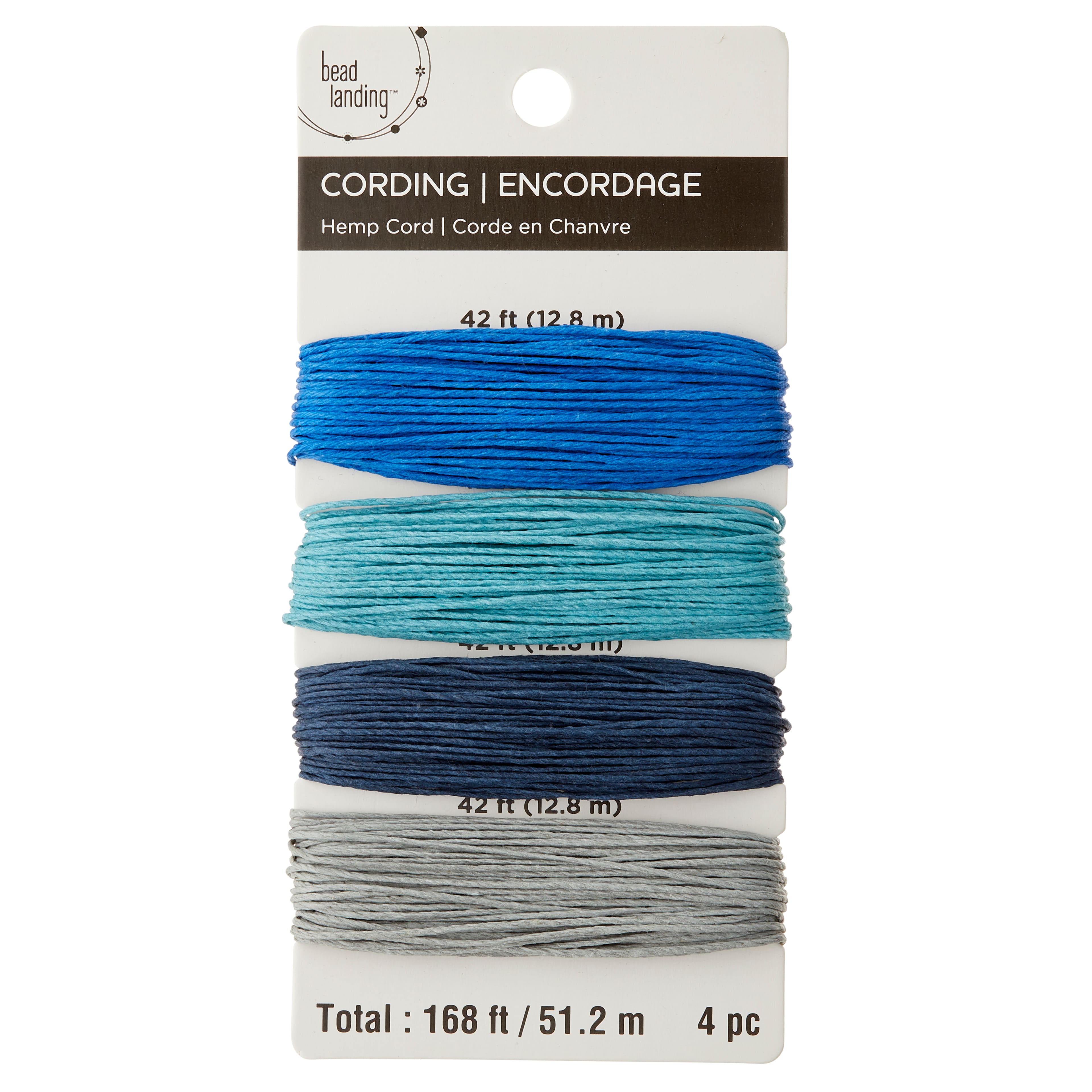 12 Packs: 4 ct. (48 total) 10lb. Natural Hemp Cord by Bead Landing
