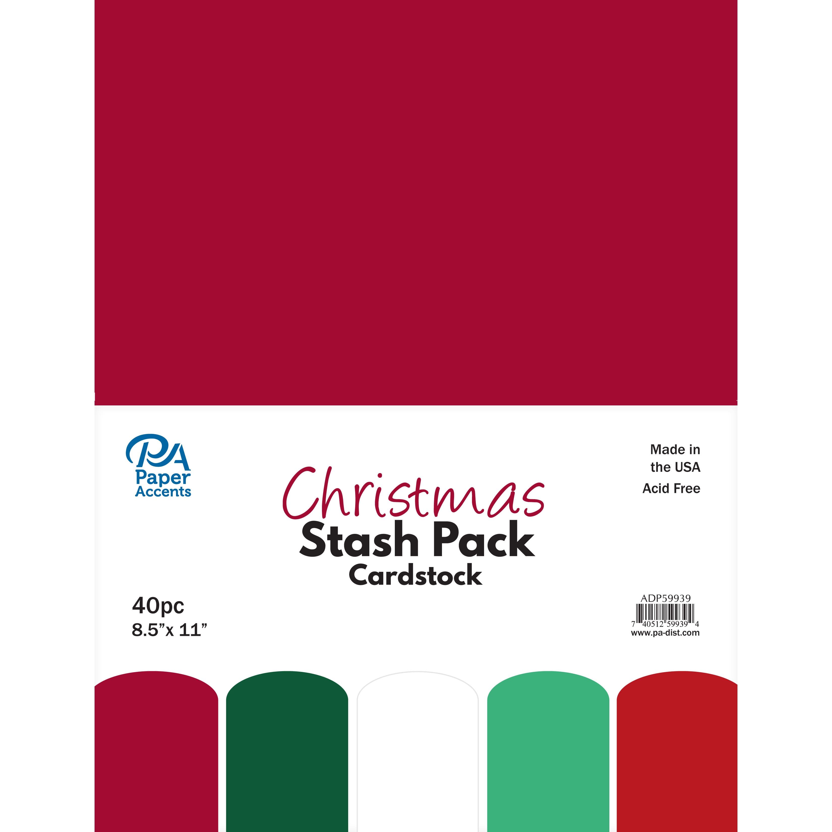PA Paper&#x2122; Accents Christmas Stash Pack 8.5&#x22; x 11&#x22; Cardstock, 40 sheets