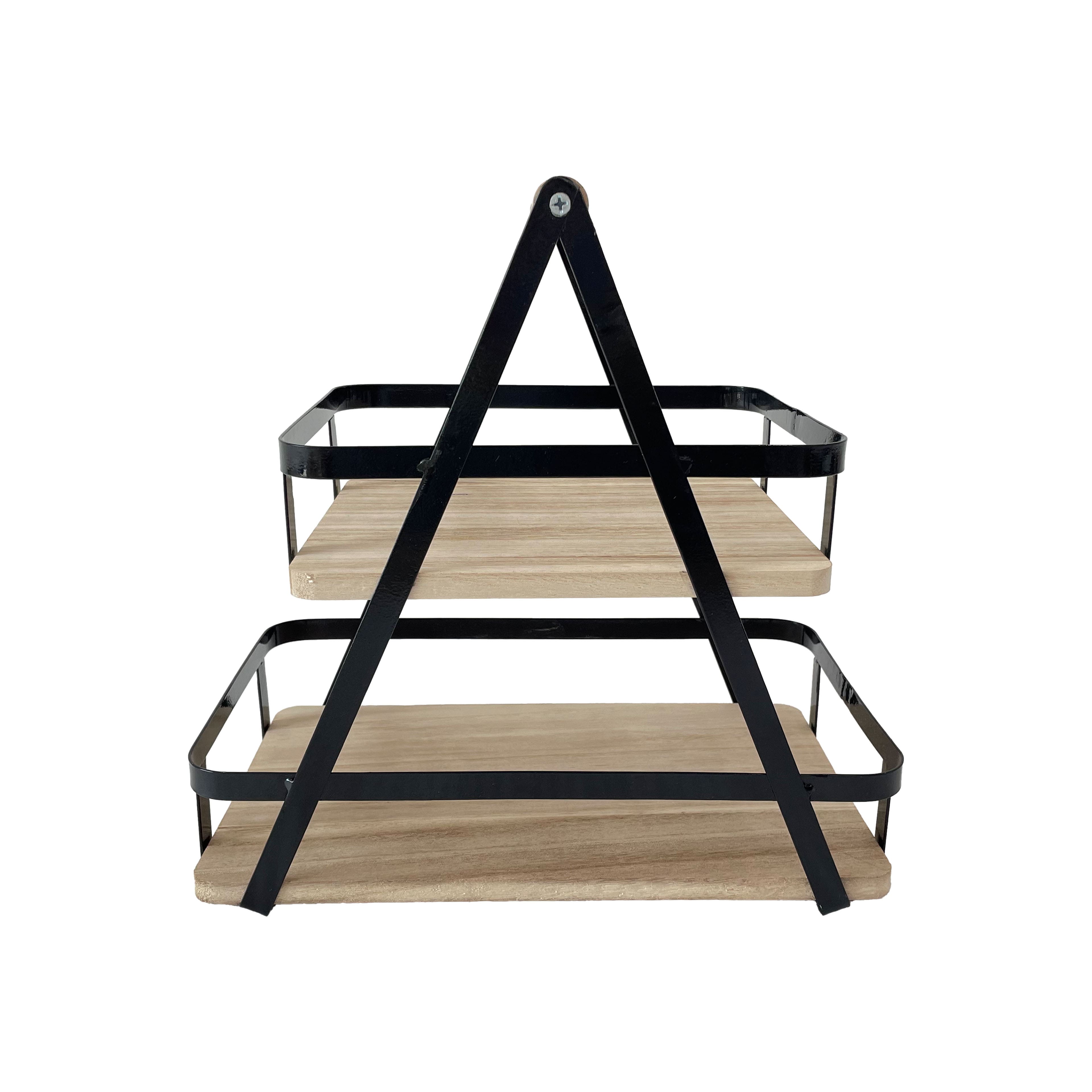 12&#x22; Wood &#x26; Metal 2-Tier Tray by Ashland&#xAE;