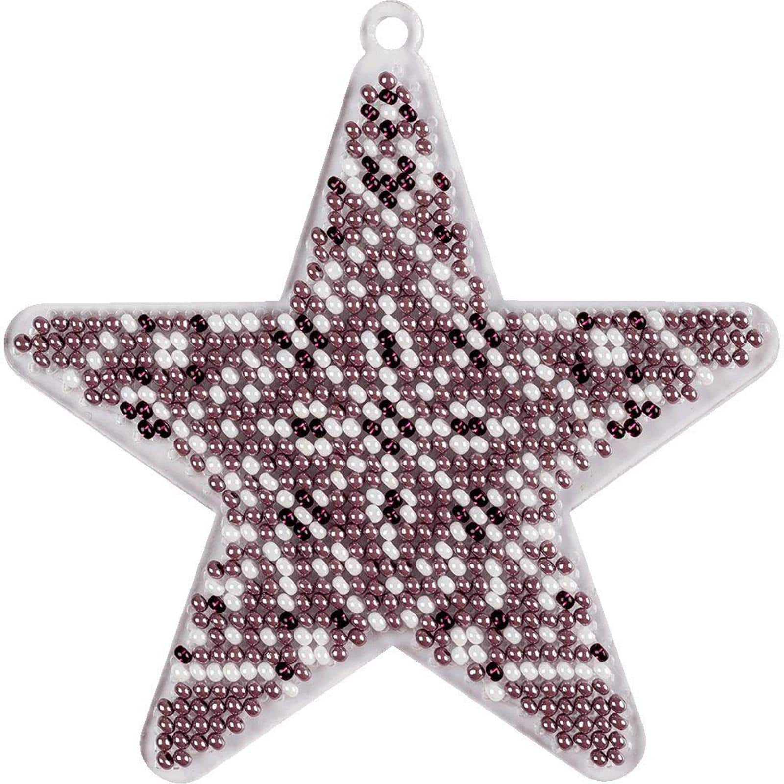Wonderland Crafts Purple Fair Isle Star Ornament Bead Embroidery on Plastic Kit