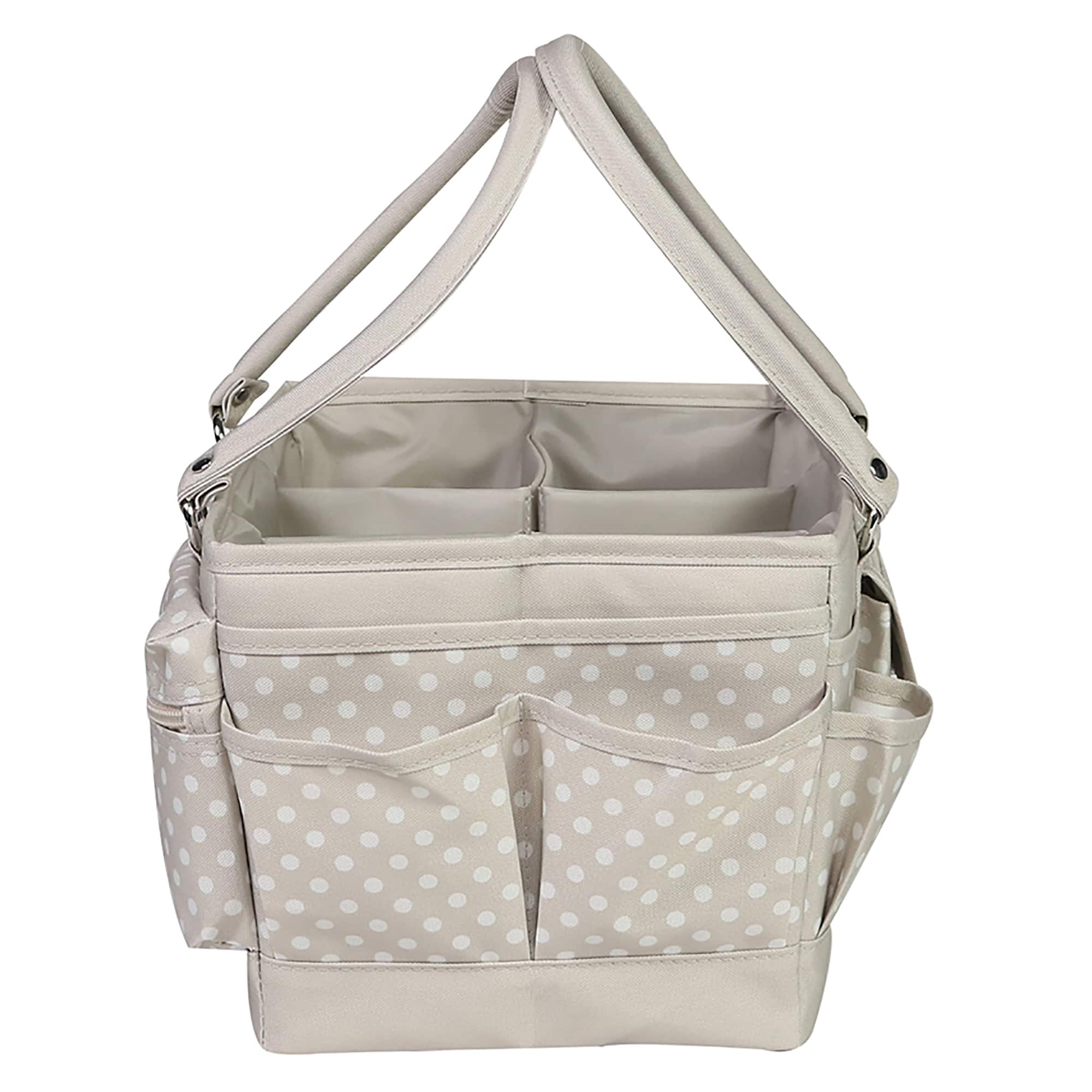 Everything Mary Tan Dot Deluxe Store &#x26; Tote Craft Organizer