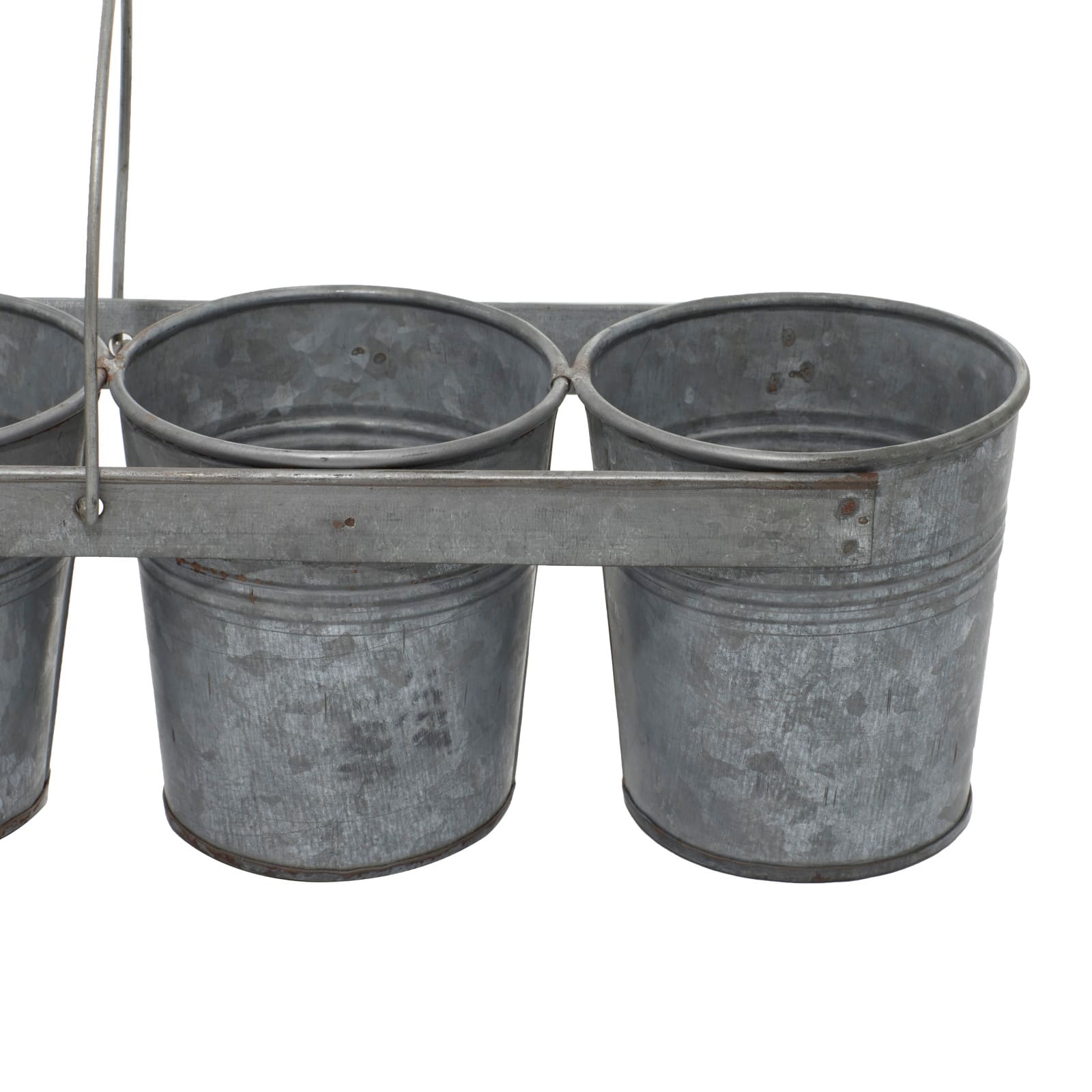 Gray Metal Farmhouse 5-Pot Planter