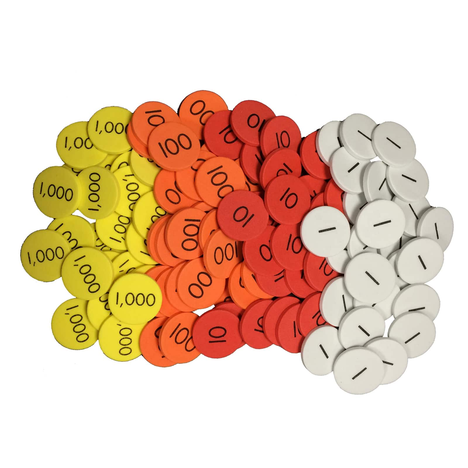 Sensational Math™ 4-Value Whole Numbers Place Value Discs, 1,200ct.