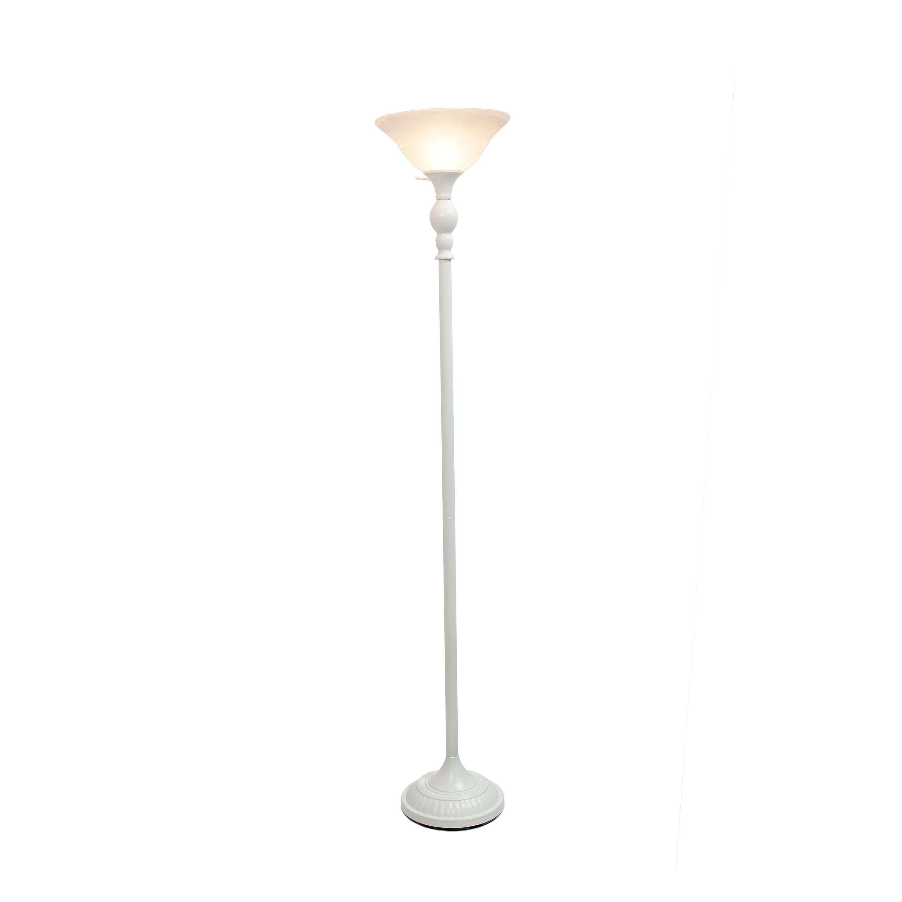 Lalia Home 6ft. Torchiere Floor Lamp with Marbleized Shade