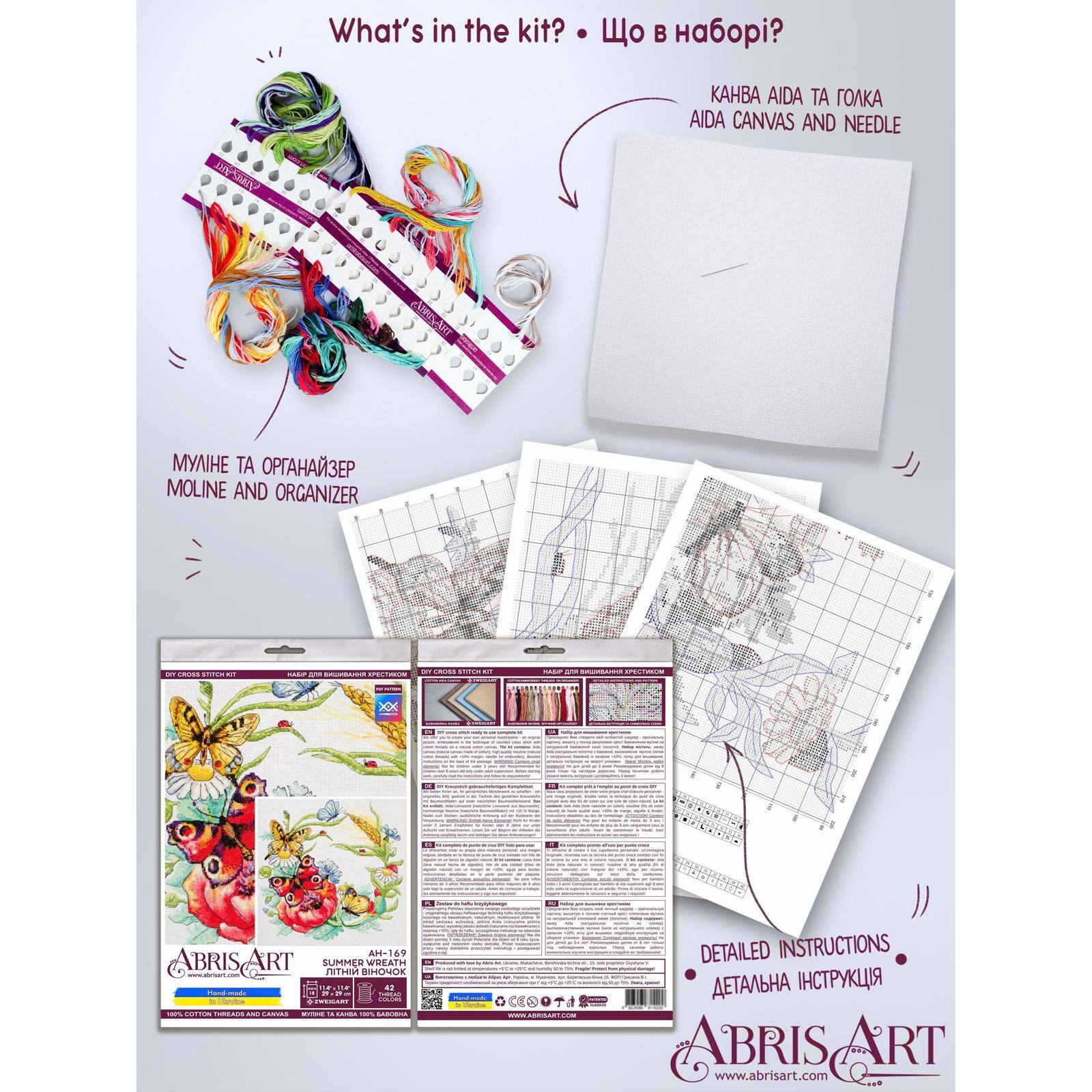 Abris Art Summer Wreath Counted Cross Stitch Kit