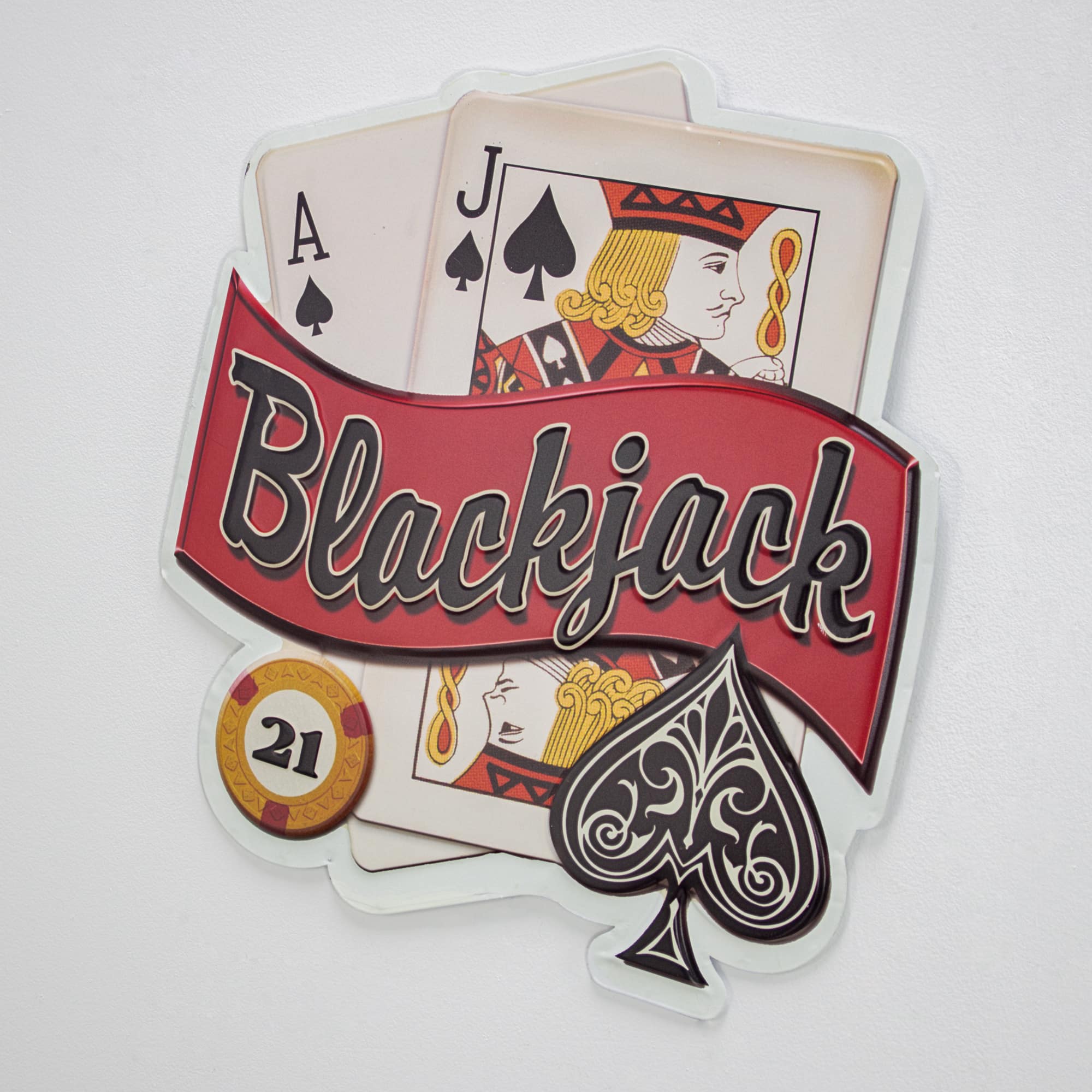 American Art Décor™ 16.5" Blackjack 21 Embossed Metal Sign