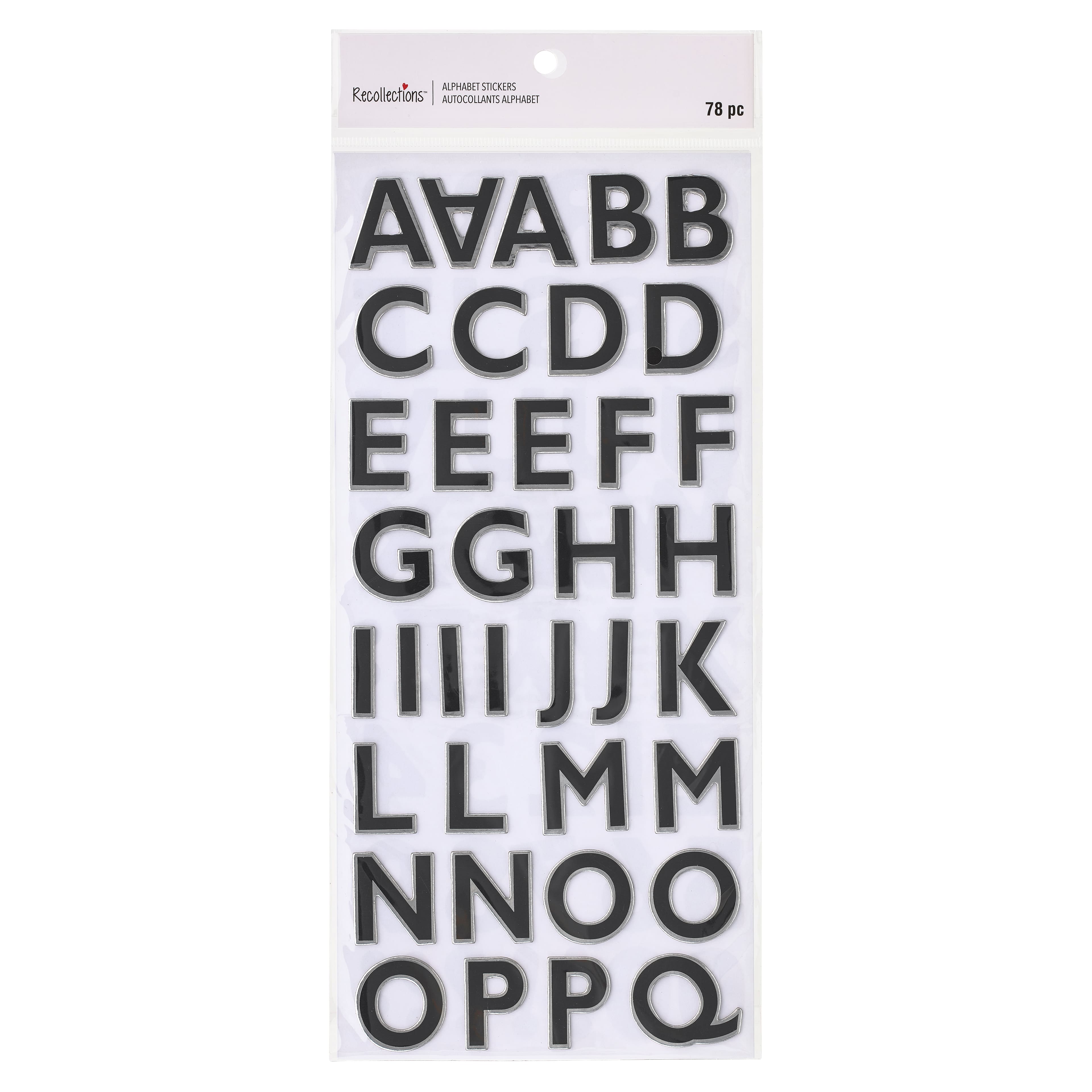 12 Packs: 2 ct. (24 total) Black Foil Alphabet by Recollections™