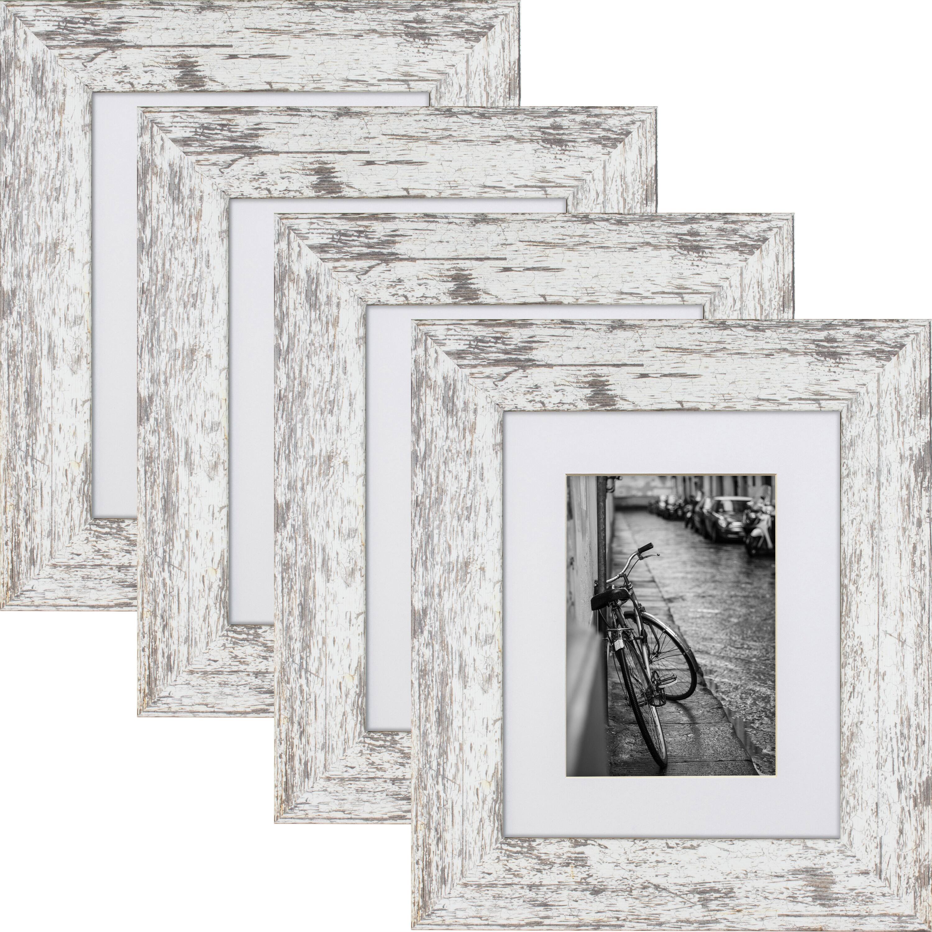 4 Pack American Barn Alabaster White Picture Frame with Mat by Craig Frames