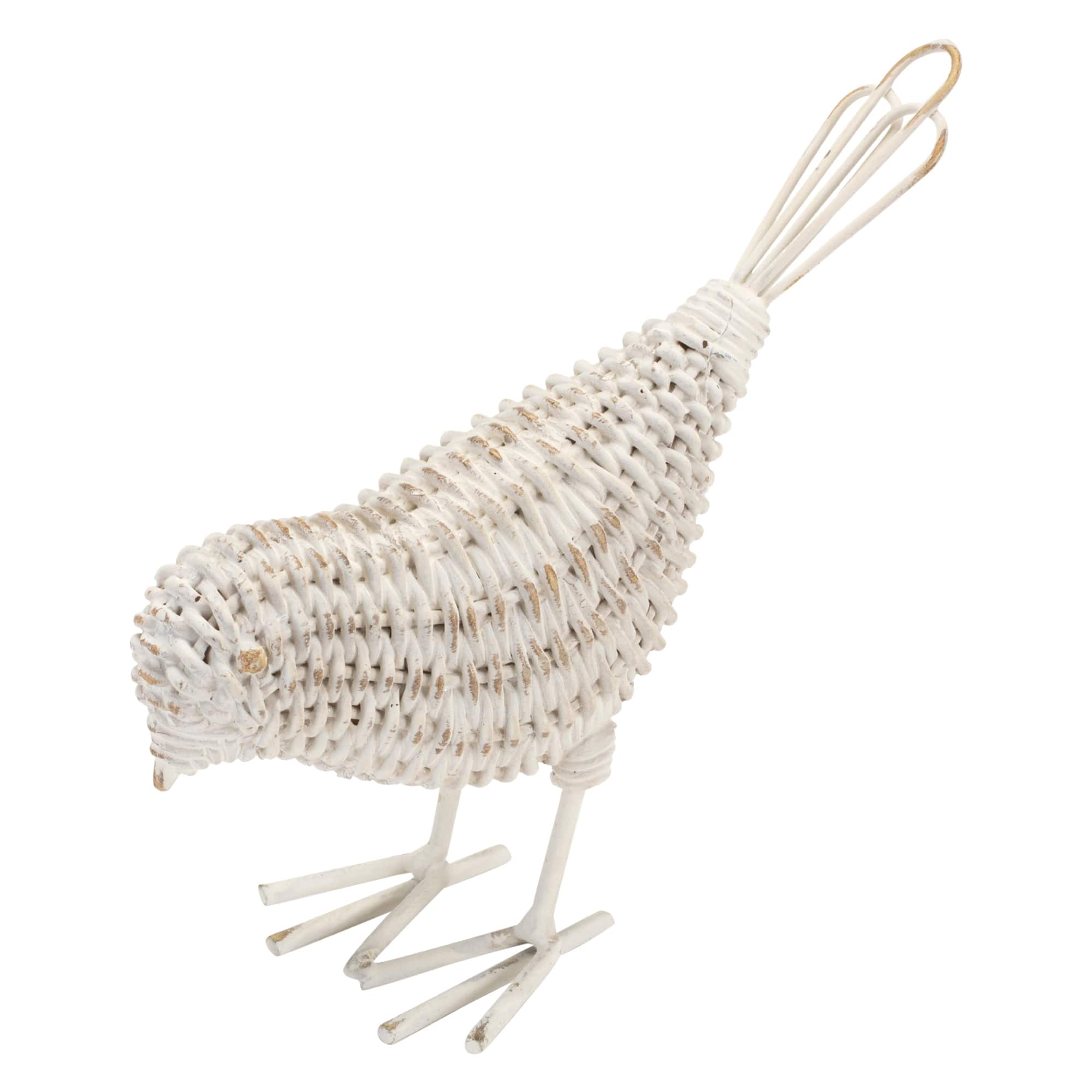 Faux Wicker Bird Figurines Set