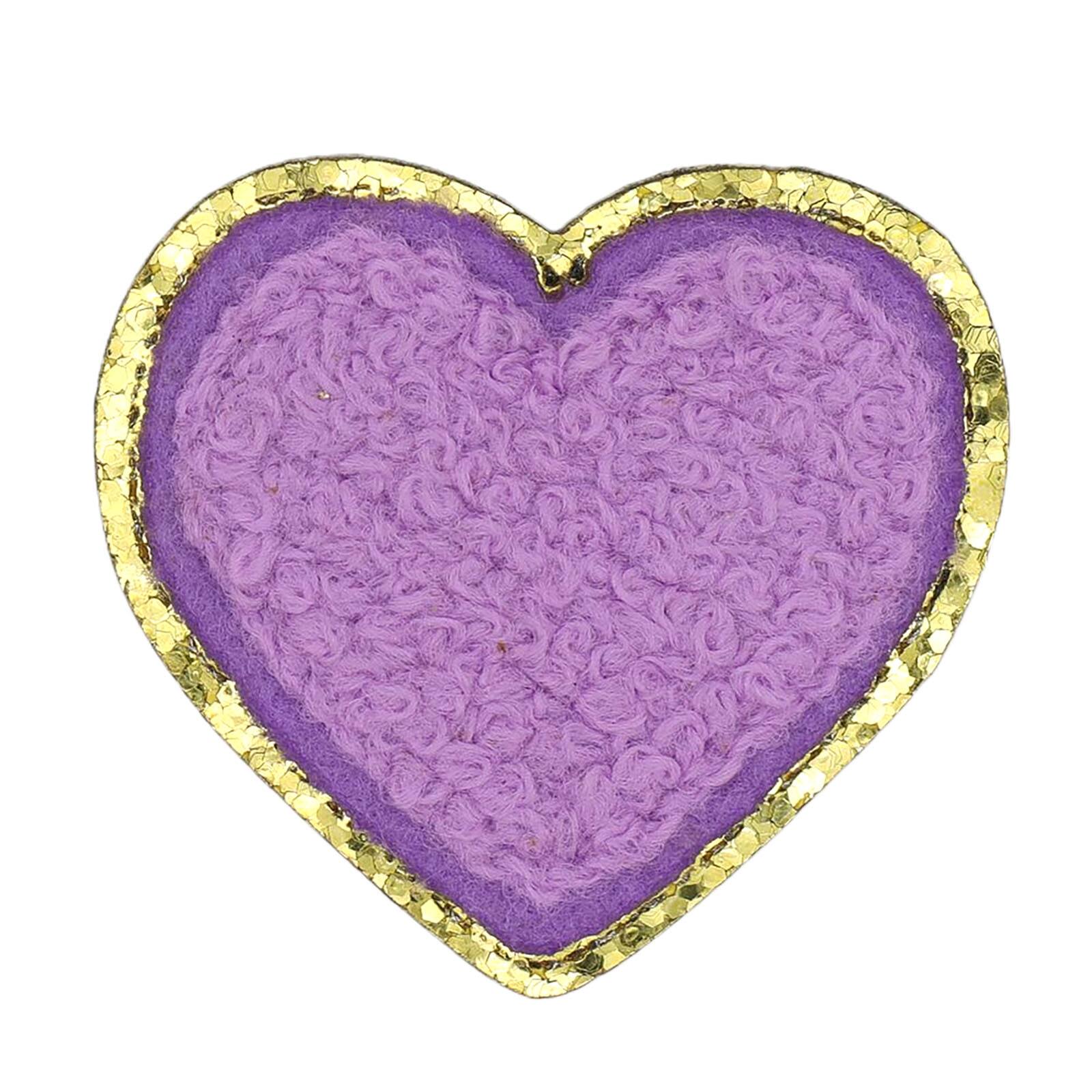 Mini Lavender Chenille Letter Iron On &#x26; Adhesive Patch by Make Market&#xAE;