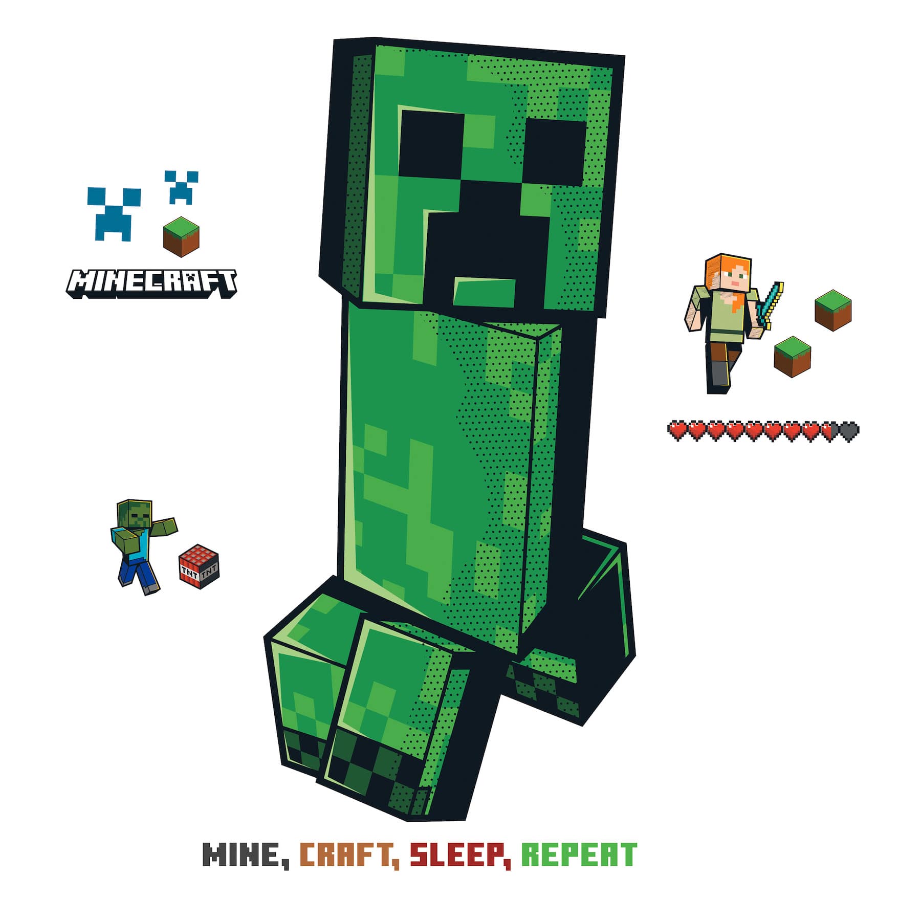 RoomMates Minecraft Creeper Giant Peel & Stick Wall Decals
