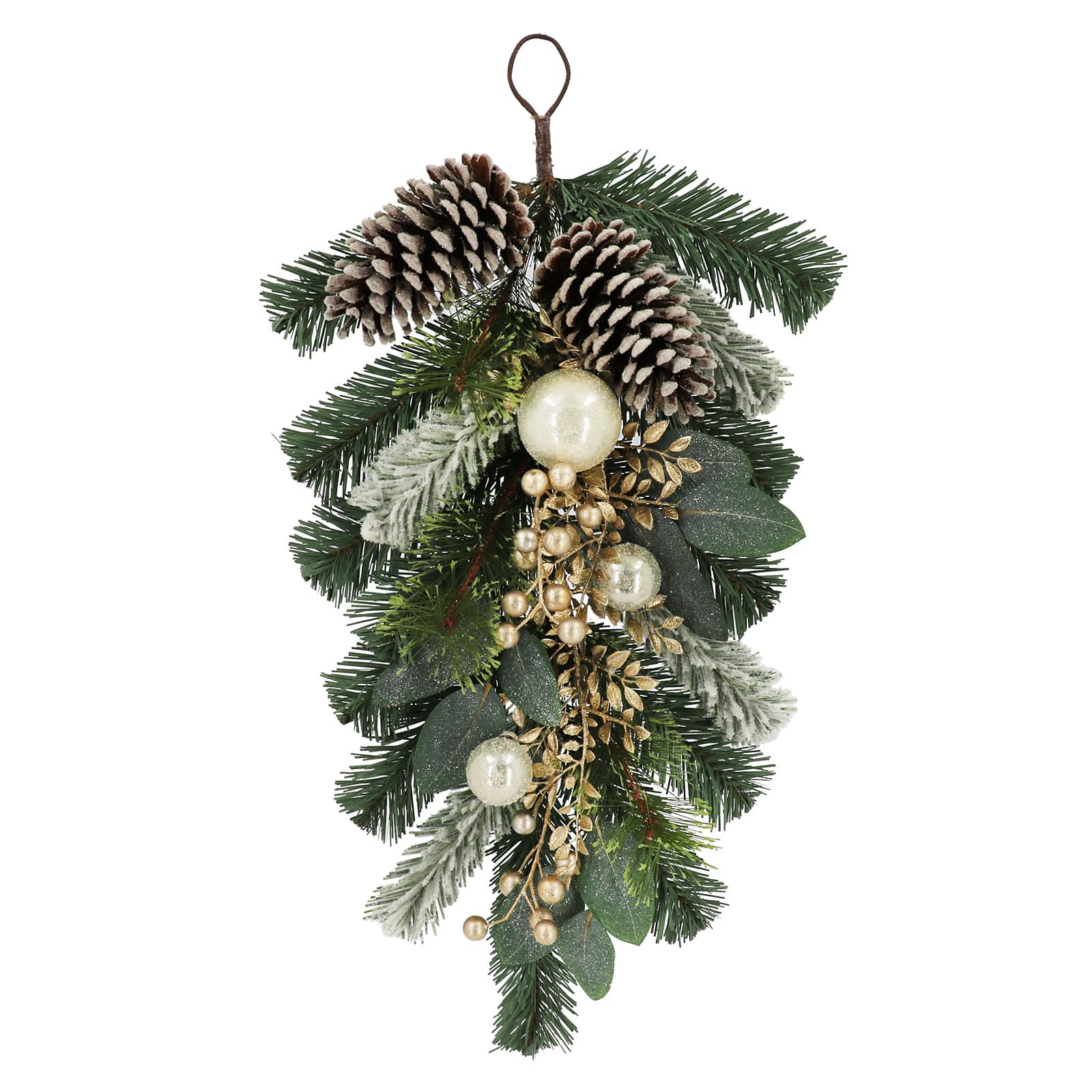 24&#x22; Snowy Pine &#x26; Champagne Berry Teardrop by Ashland&#xAE;