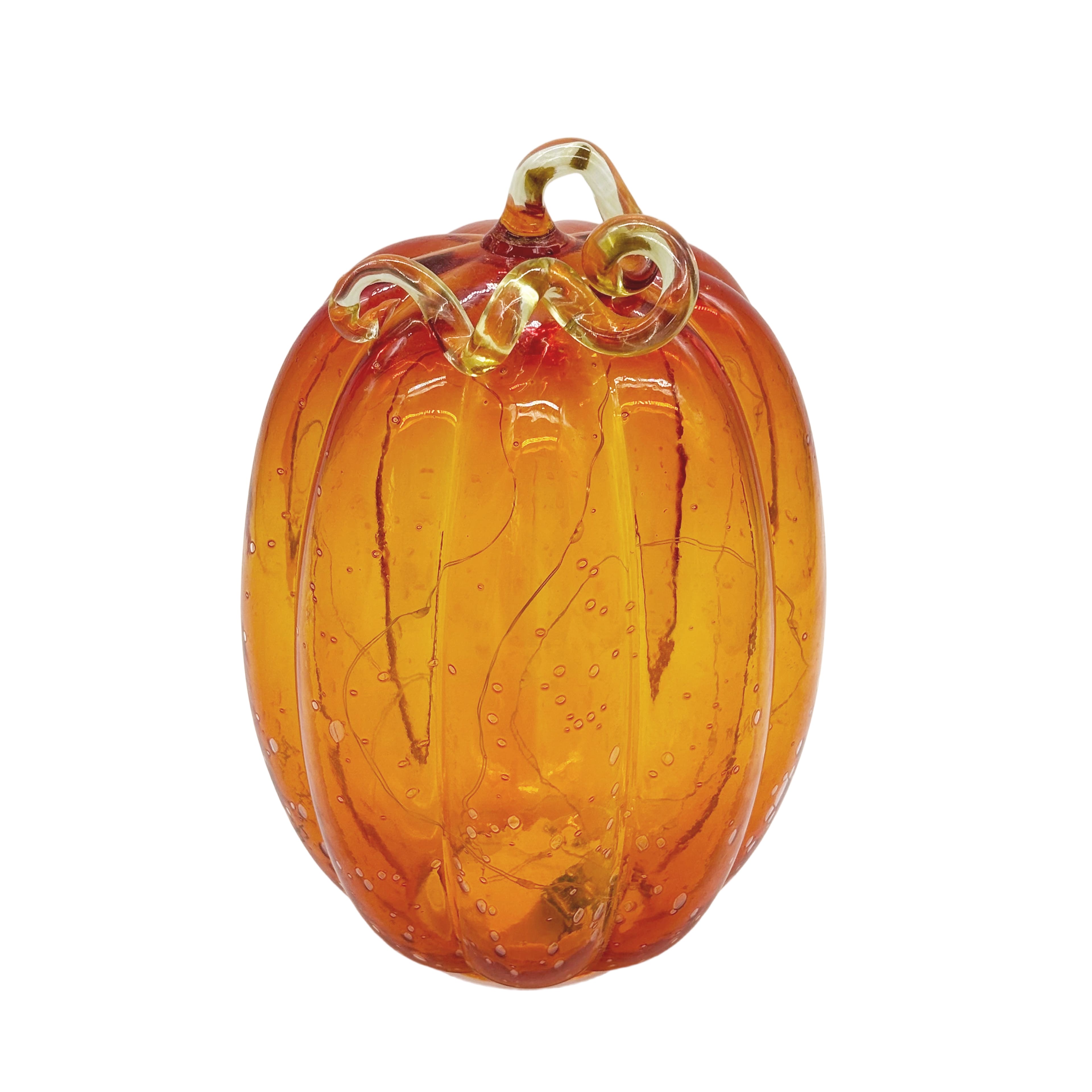9&#x22; Orange Lighted Glass Pumpkin by Ashland&#xAE;