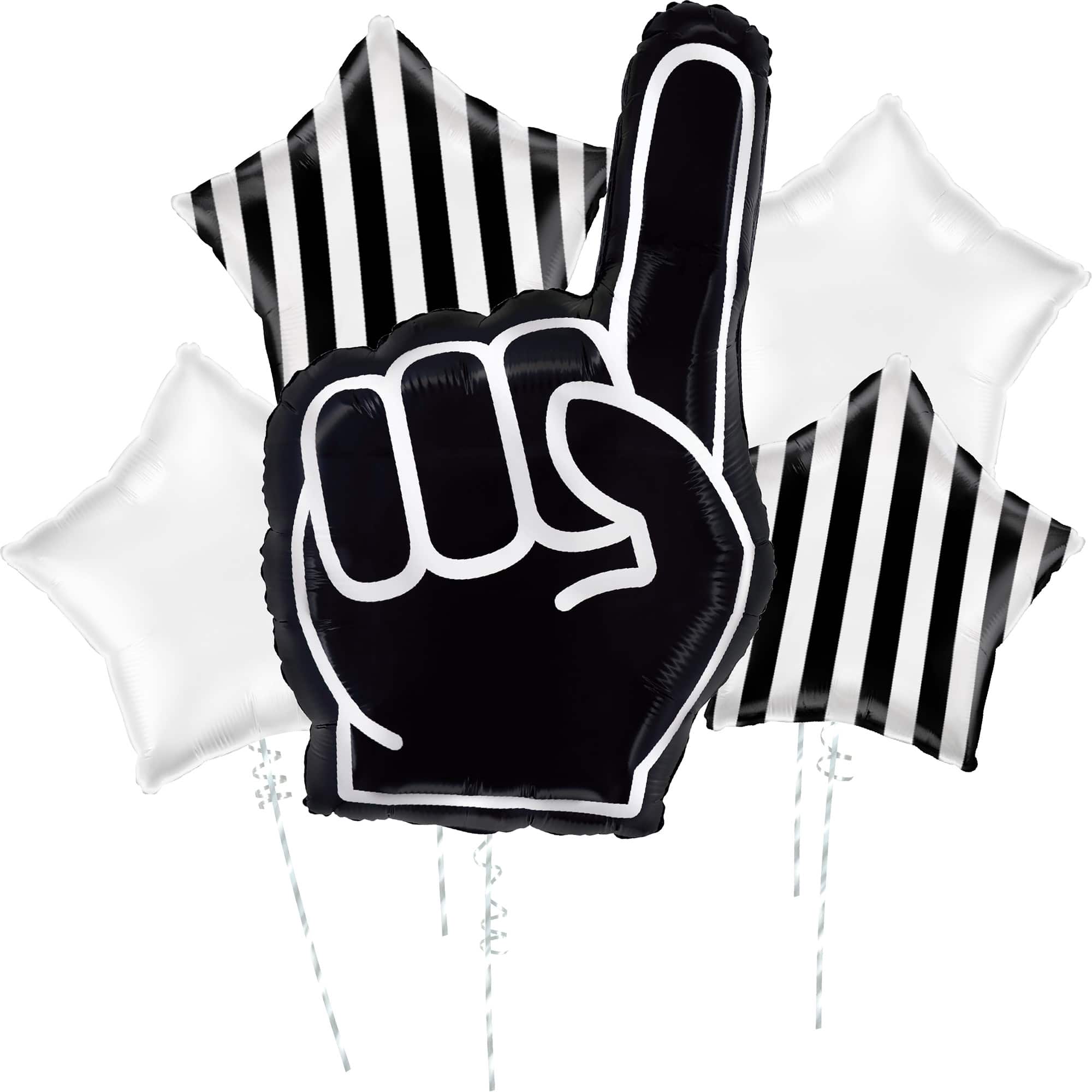 Black & White Sports 5-Piece Foil Balloon Bouquet