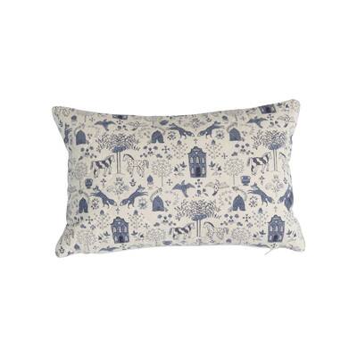 Blue & White Cottage Pattern Quilted Cotton Lumbar Pillow | Michaels