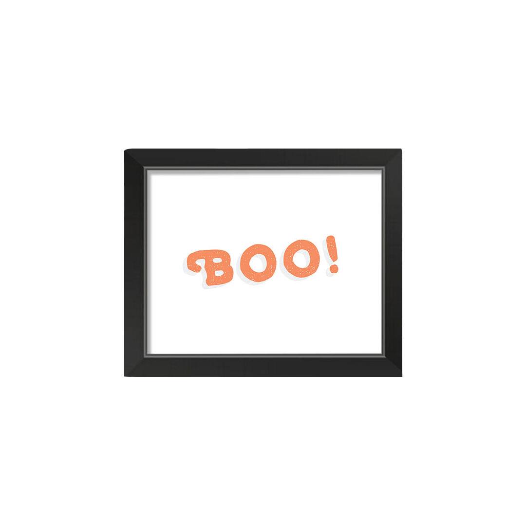 Boo! Black Framed Print Wall Art
