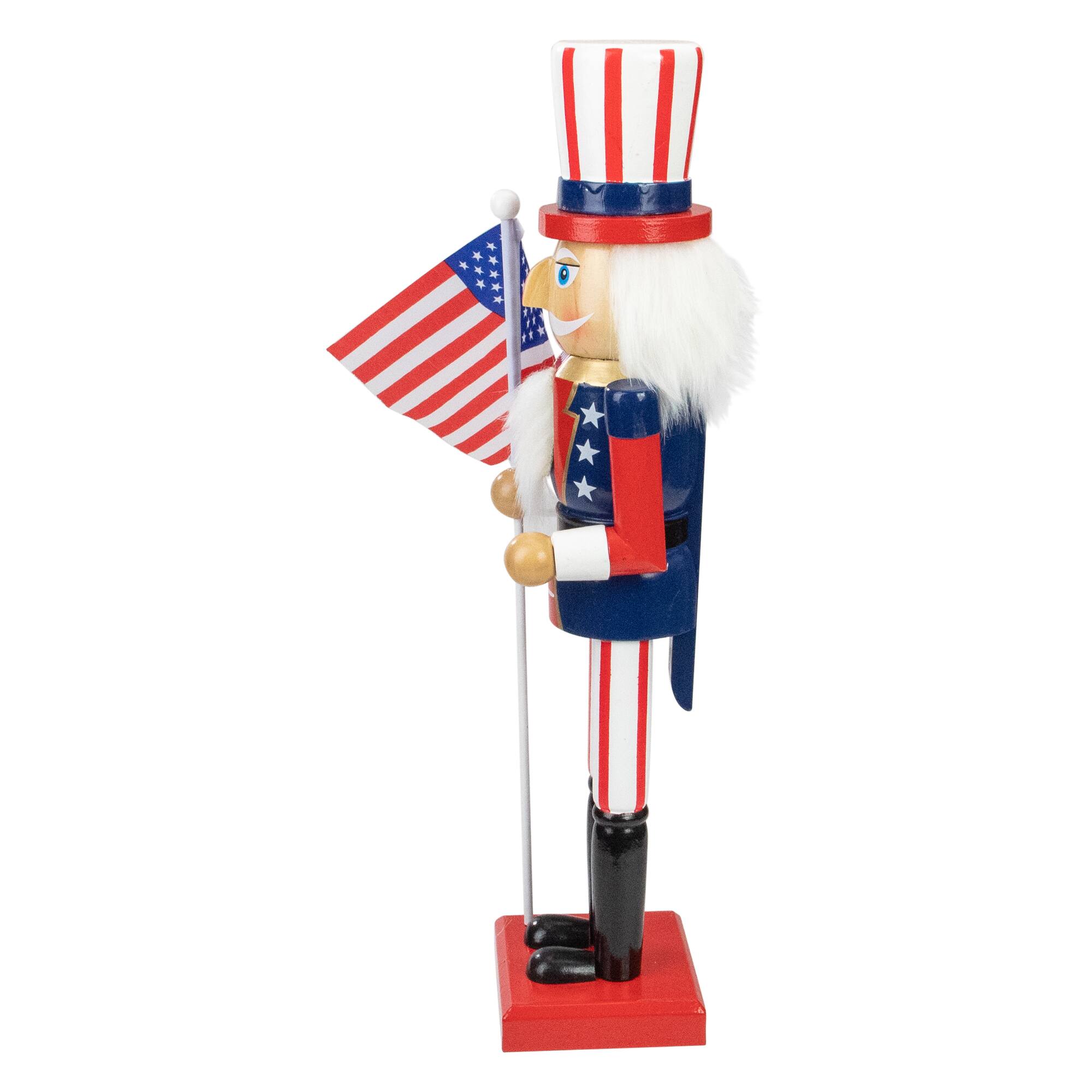 15&#x22; Patriotic Uncle Sam Nutcracker Accent