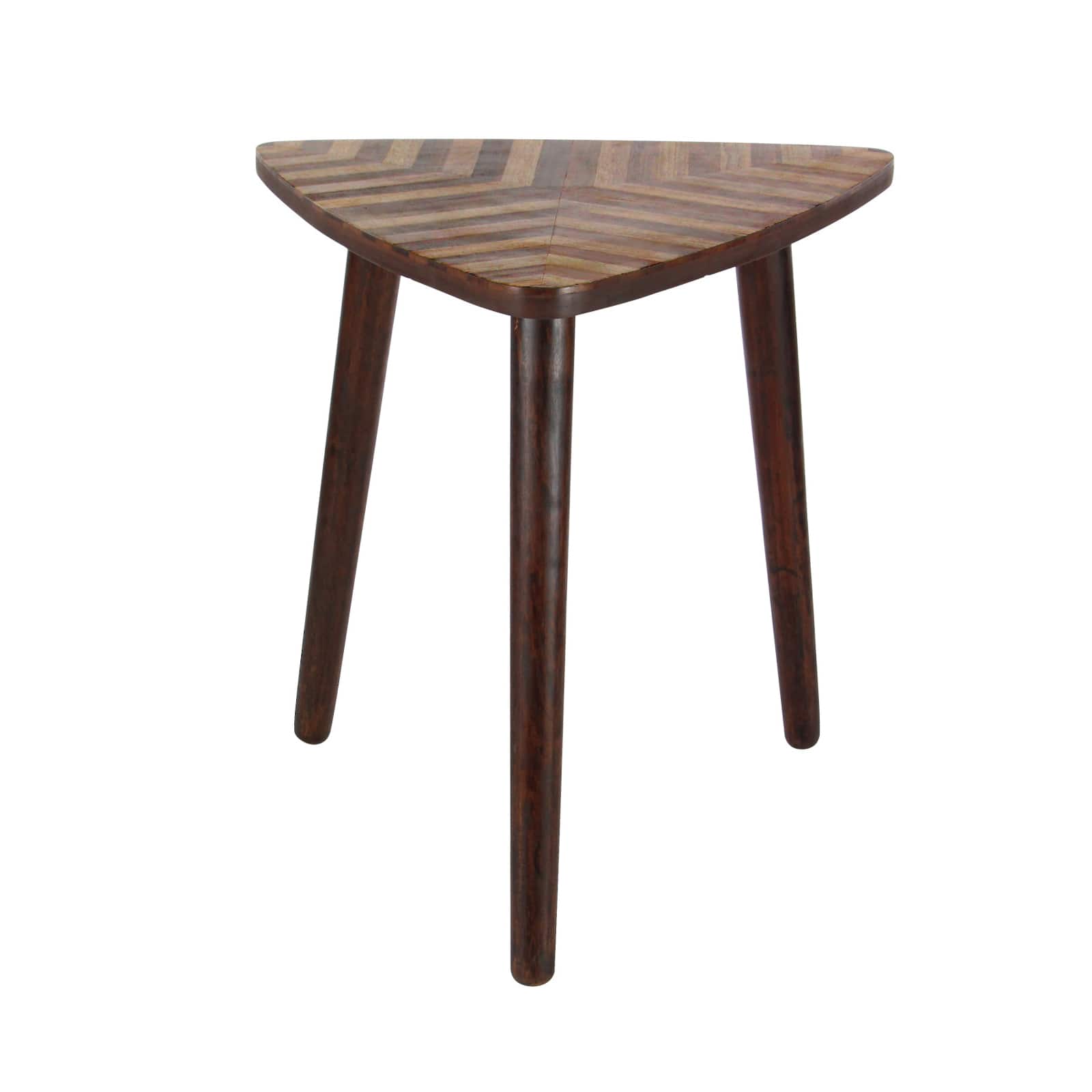 Dark Brown Mango Wood Modern Accent Table