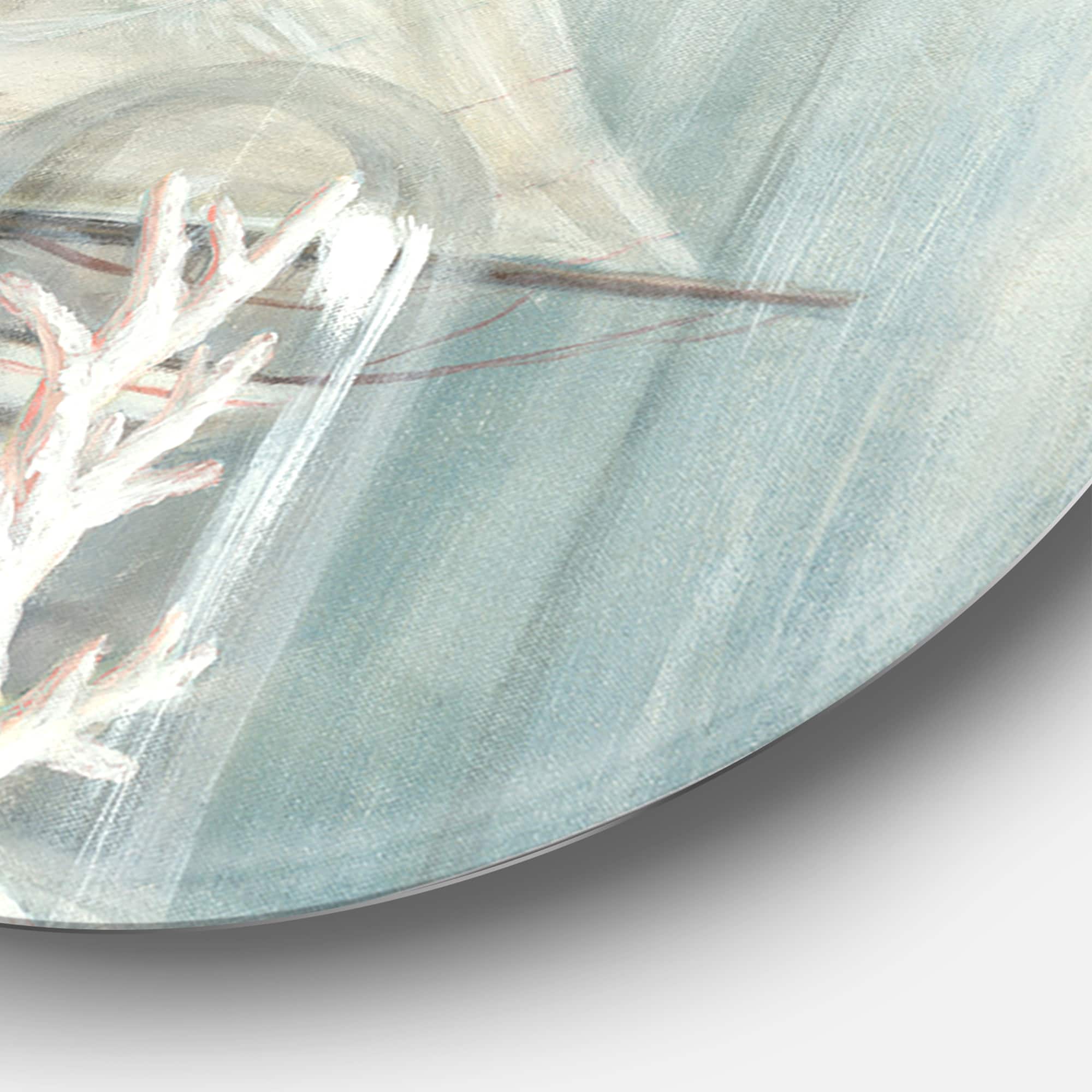 Designart - Summer Nautical House - Nautical &#x26; Coastal Metal Circle Wall Art