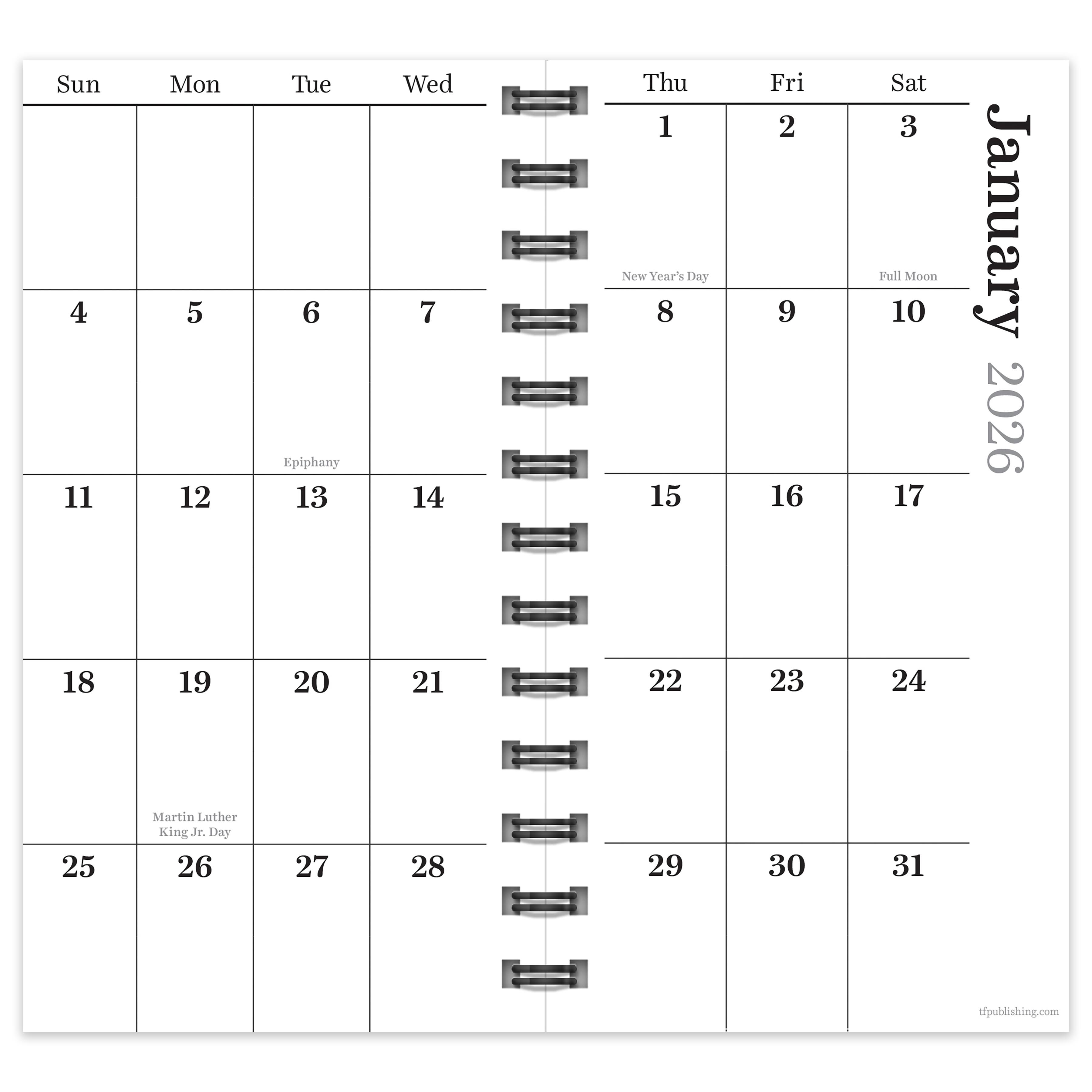 2026 Orange Small Weekly Monthly Planner