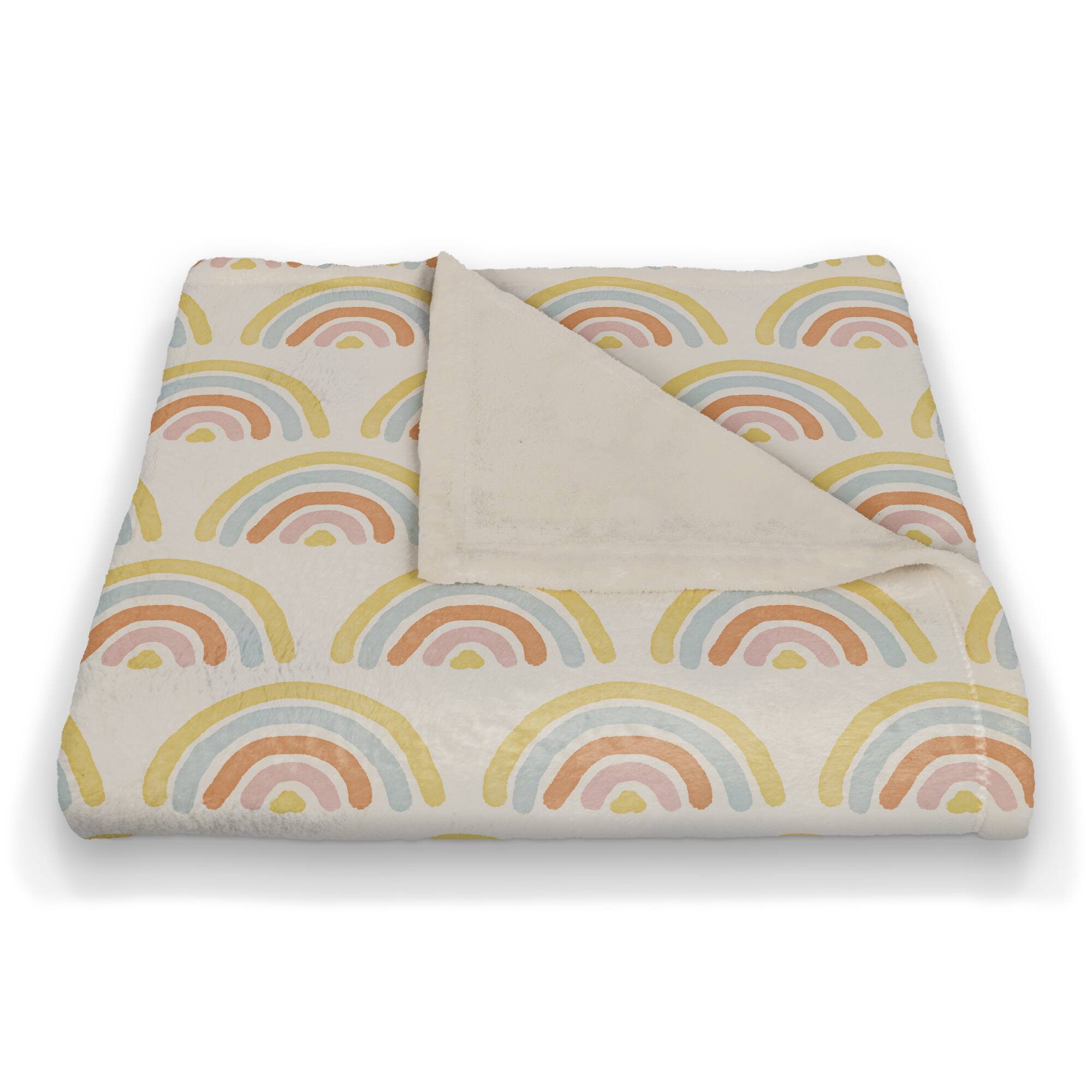 Retro Color Rainbow Fleece Throw Blanket