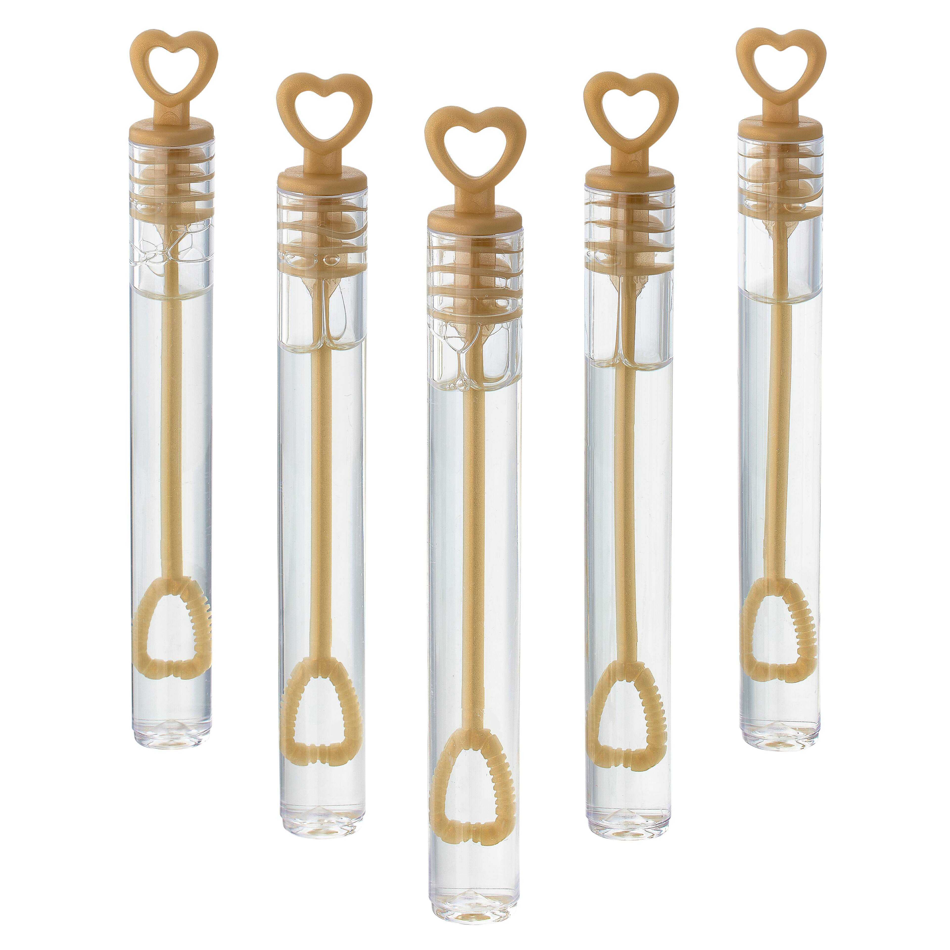 Gold & Clear Heart Bubble Wands by Celebrate It™ 100ct.