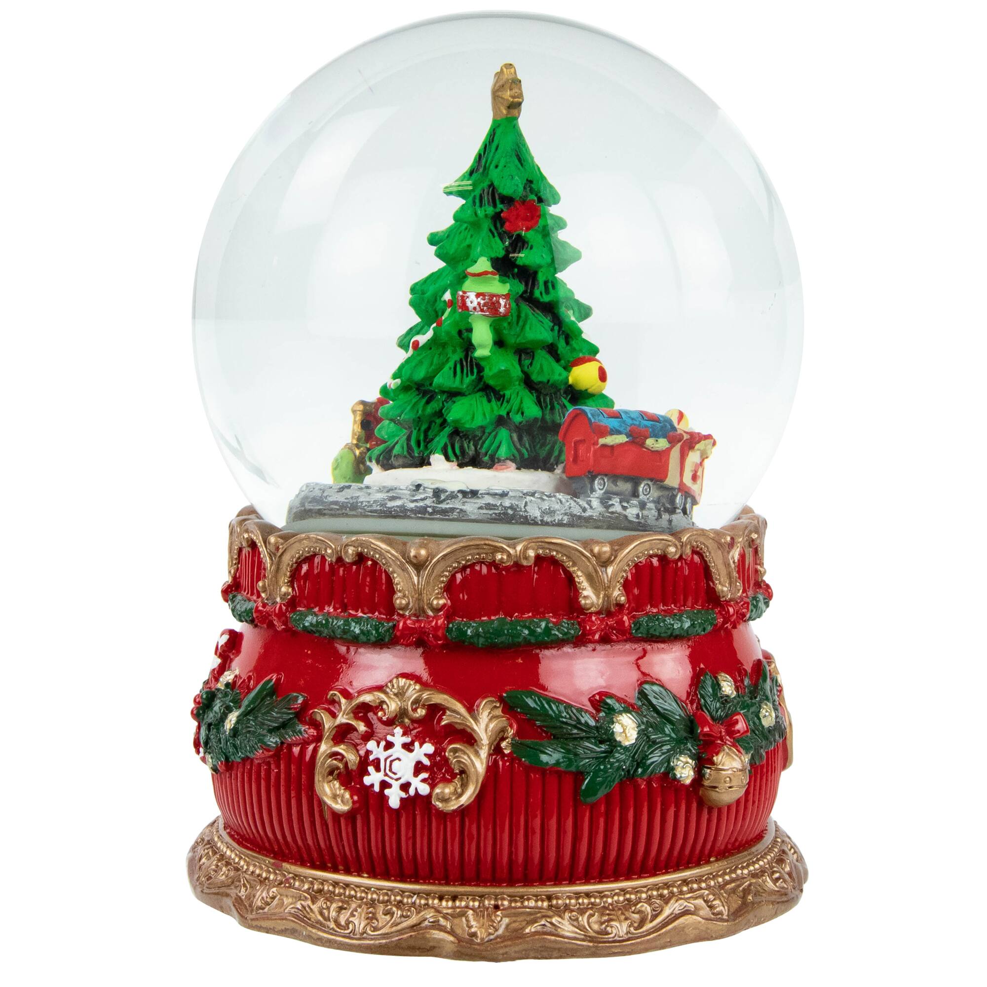 6&#x22; Musical Christmas Tree &#x26; Train Animated Water Globe
