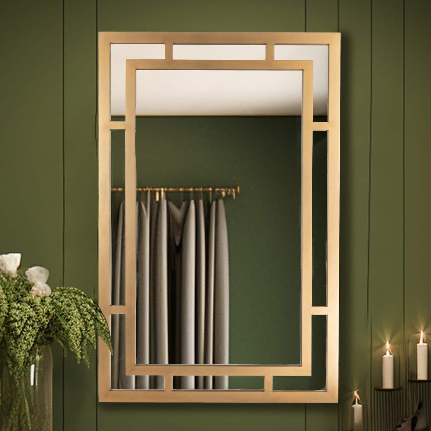 Hello Honey&#xAE; 40&#x22; Geometric Art Deco Glass Wall Mirror