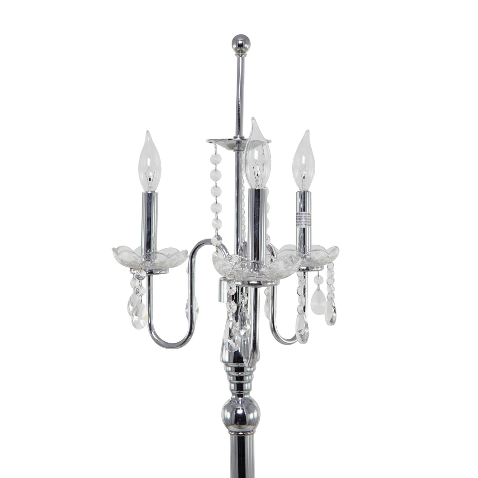 Silver Metal Floor Lamp 16&#x22; x 16&#x22; x 63&#x22;