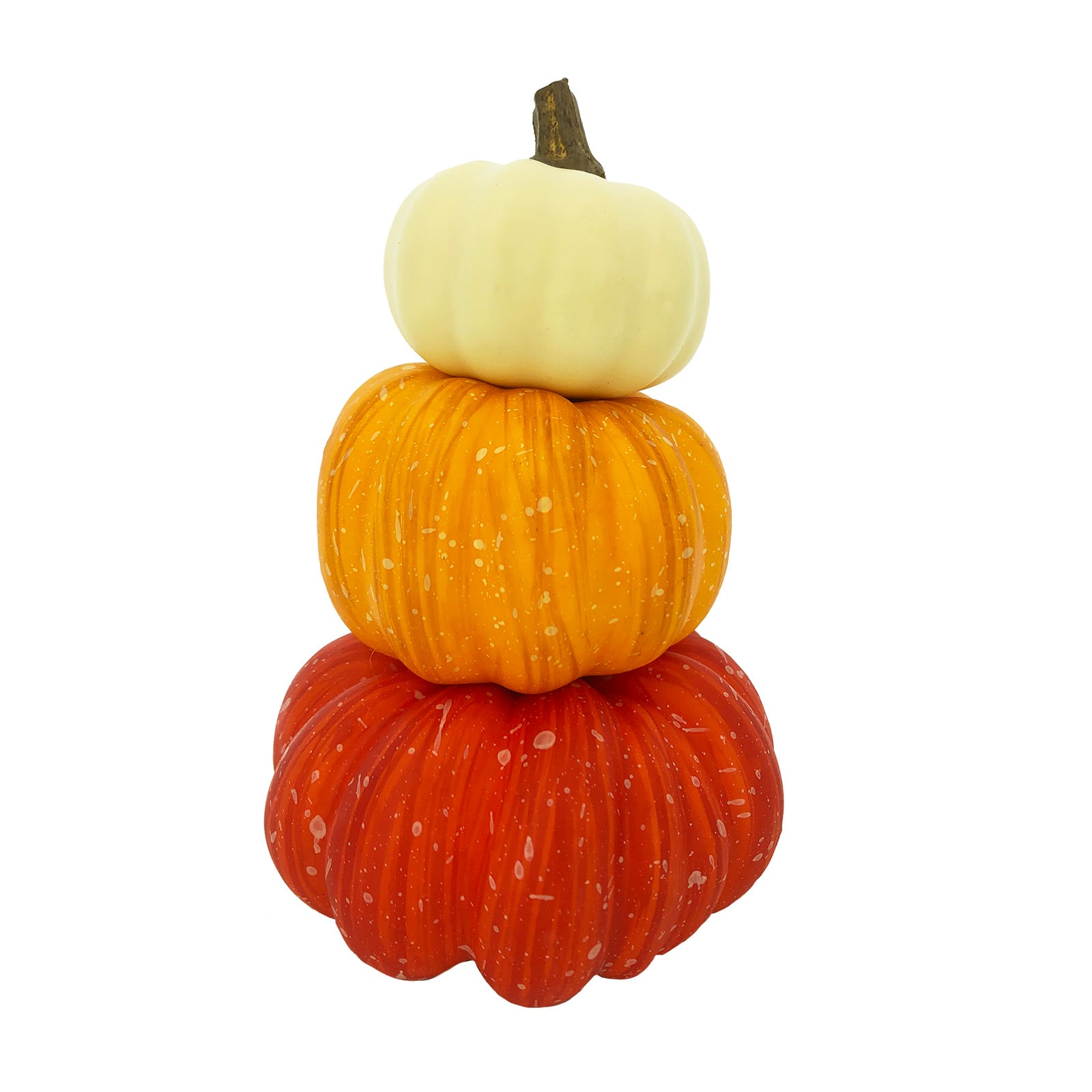 6.5&#x22; Cream &#x26; Orange Stacked Decorative Pumpkin by Ashland&#xAE;