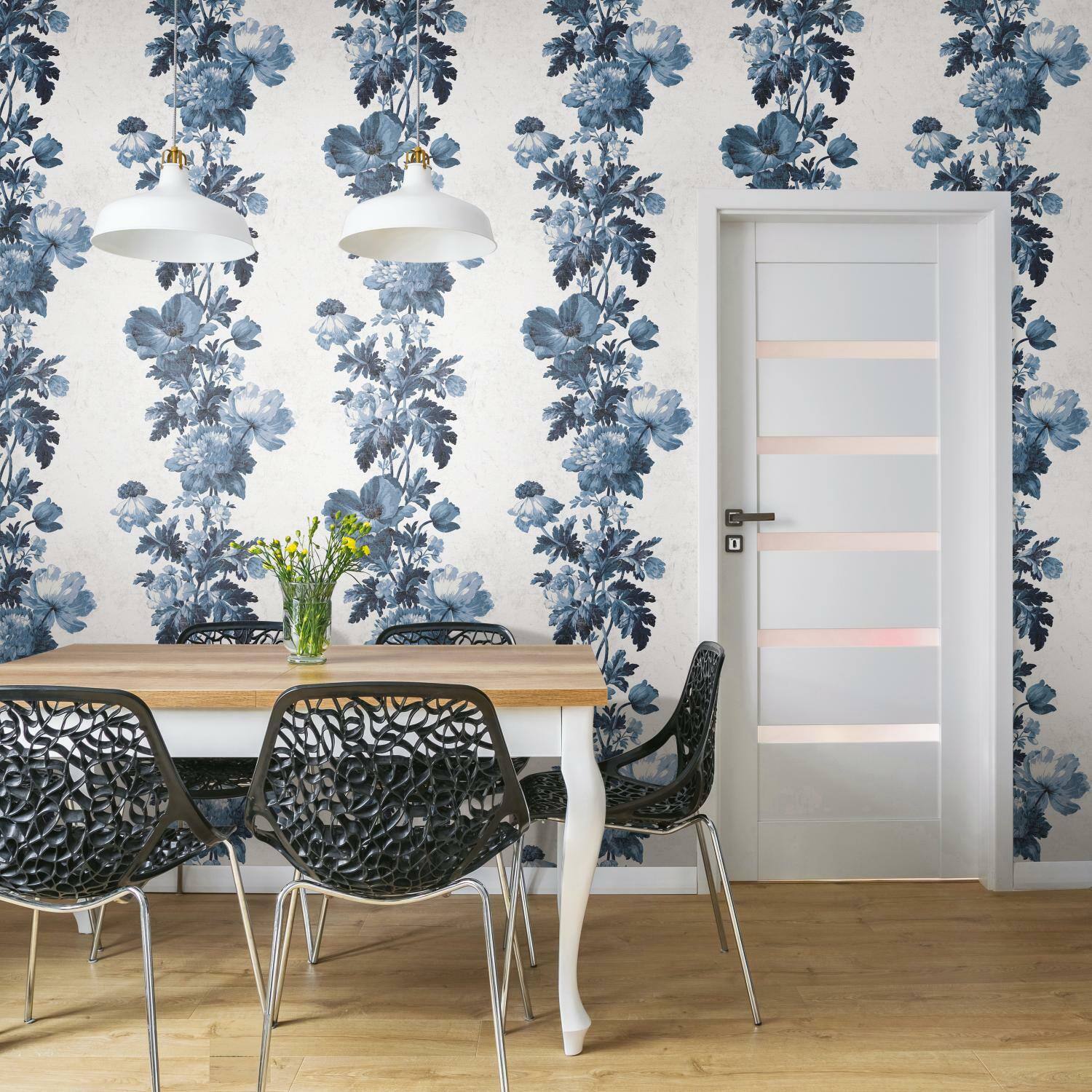 RoomMates Vintage Floral Stripe Peel &#x26; Stick Wallpaper