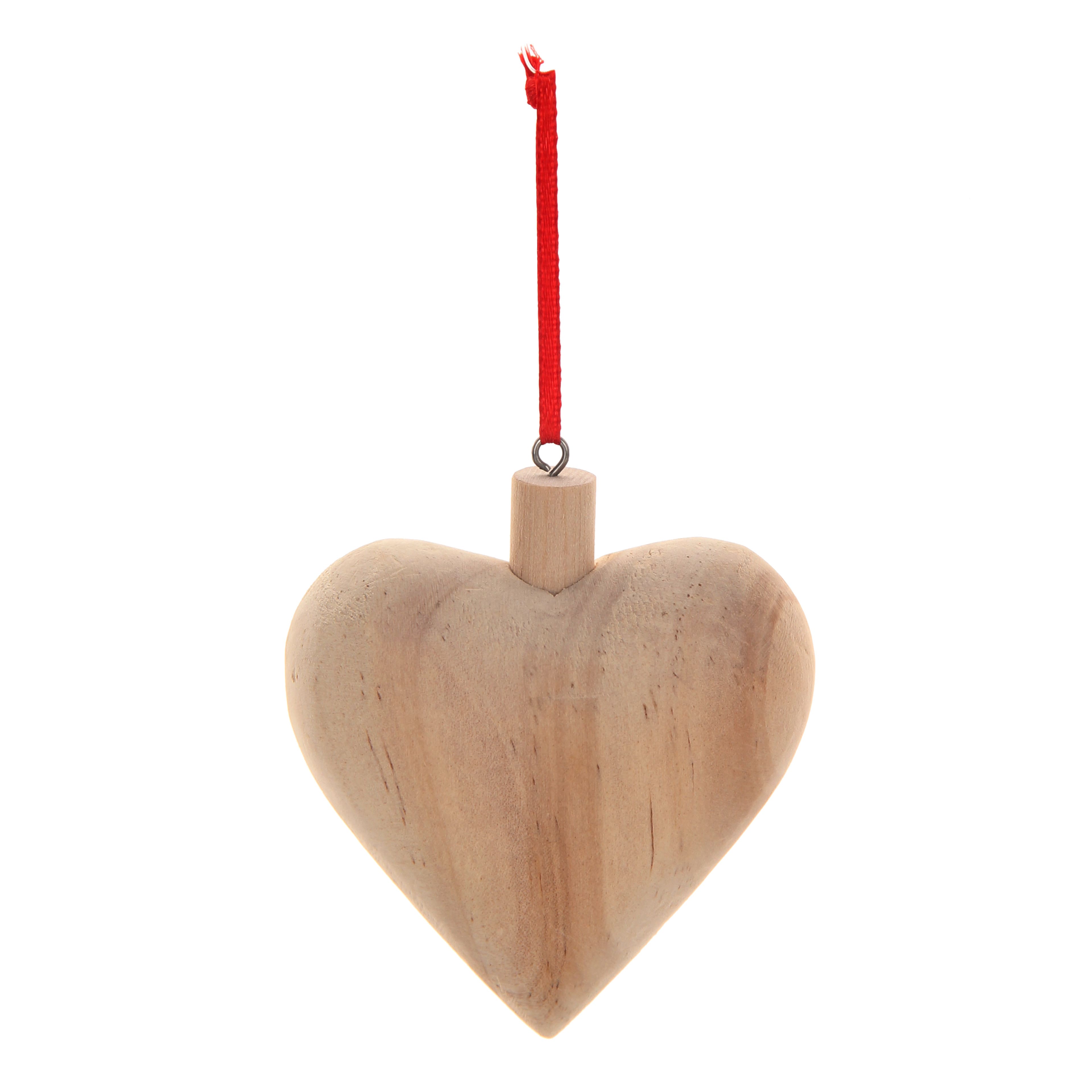 3.25&#x22; Unfinished Heart DIY Wood Ornament by Make Market&#xAE;