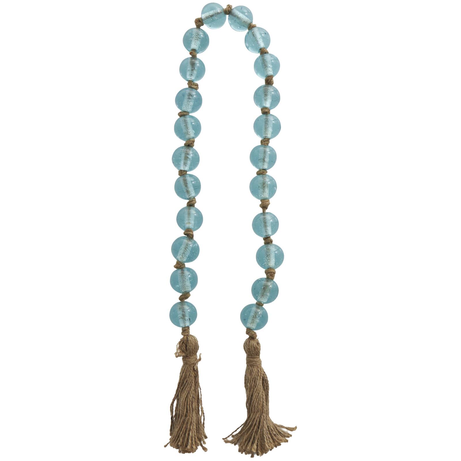 4ft. Glass Handmade Round Beaded Garland with Tassel
