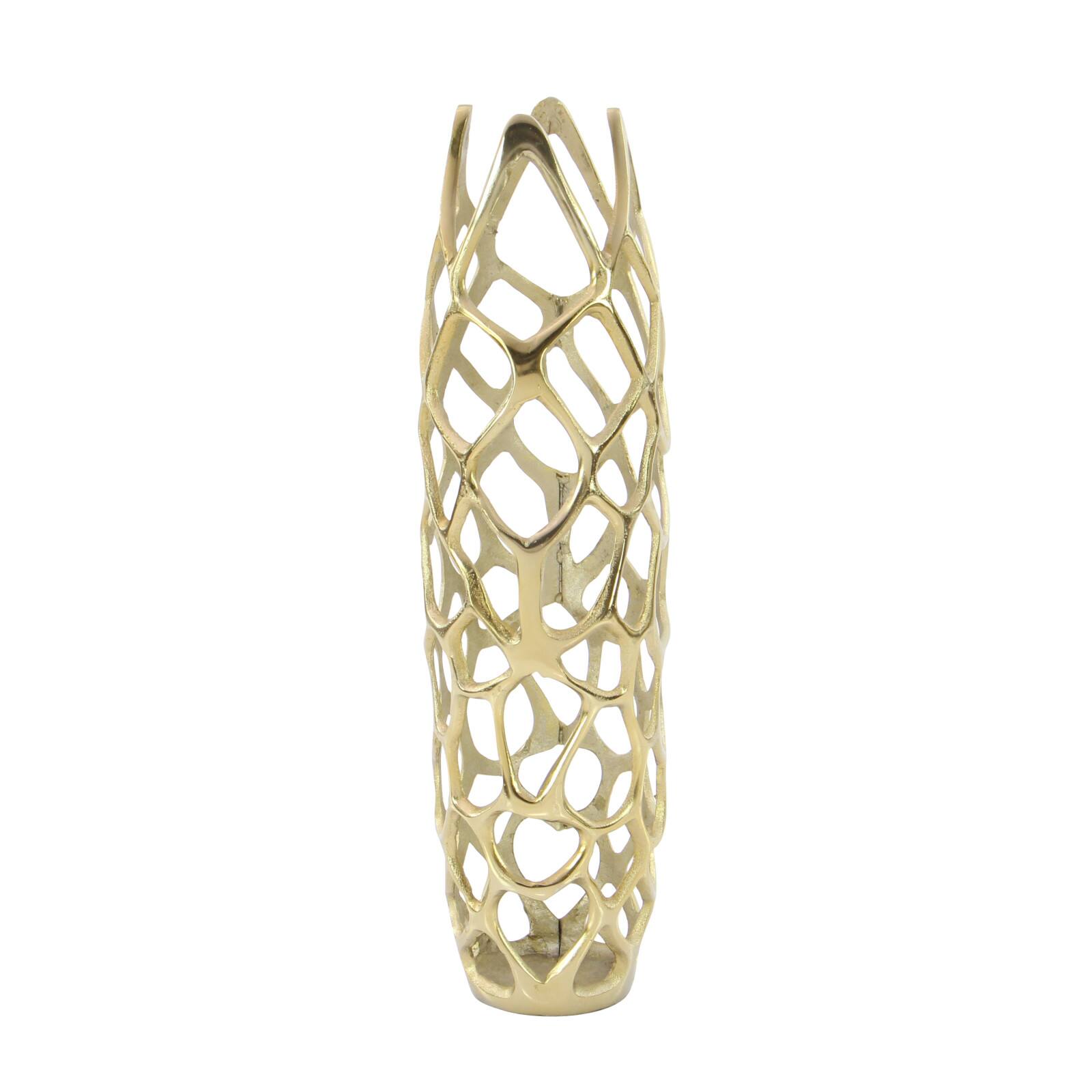 27&#x22; Gold Aluminum Contemporary Vase