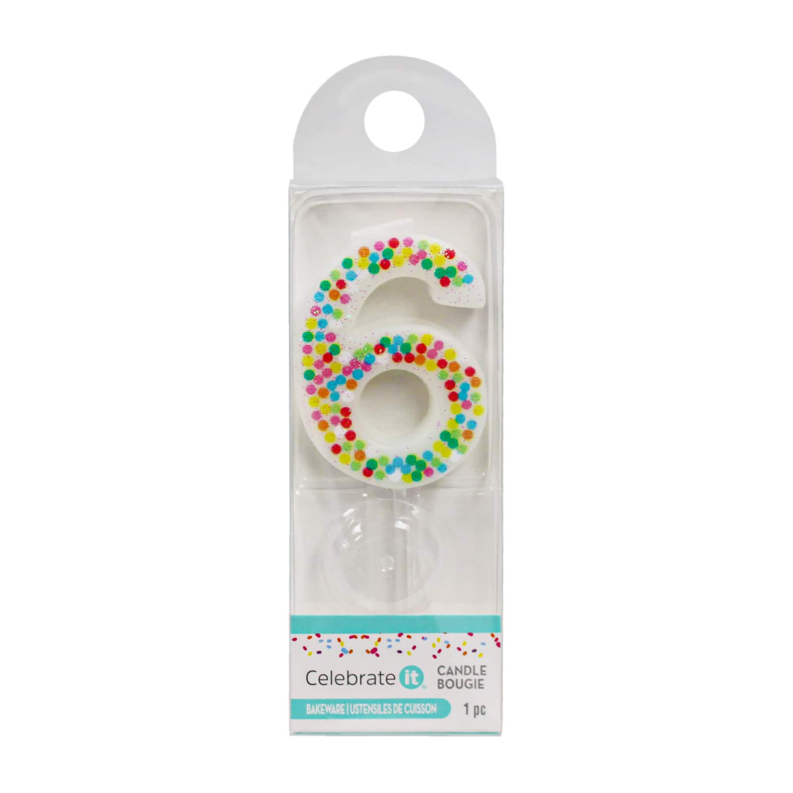 12 Pack: Confetti Number Birthday Candle by Celebrate It™