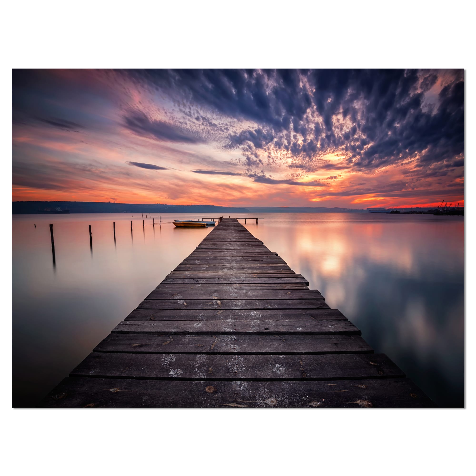 Designart - Colorful Sunset Over Lake - Landscape Photography Canvas Print