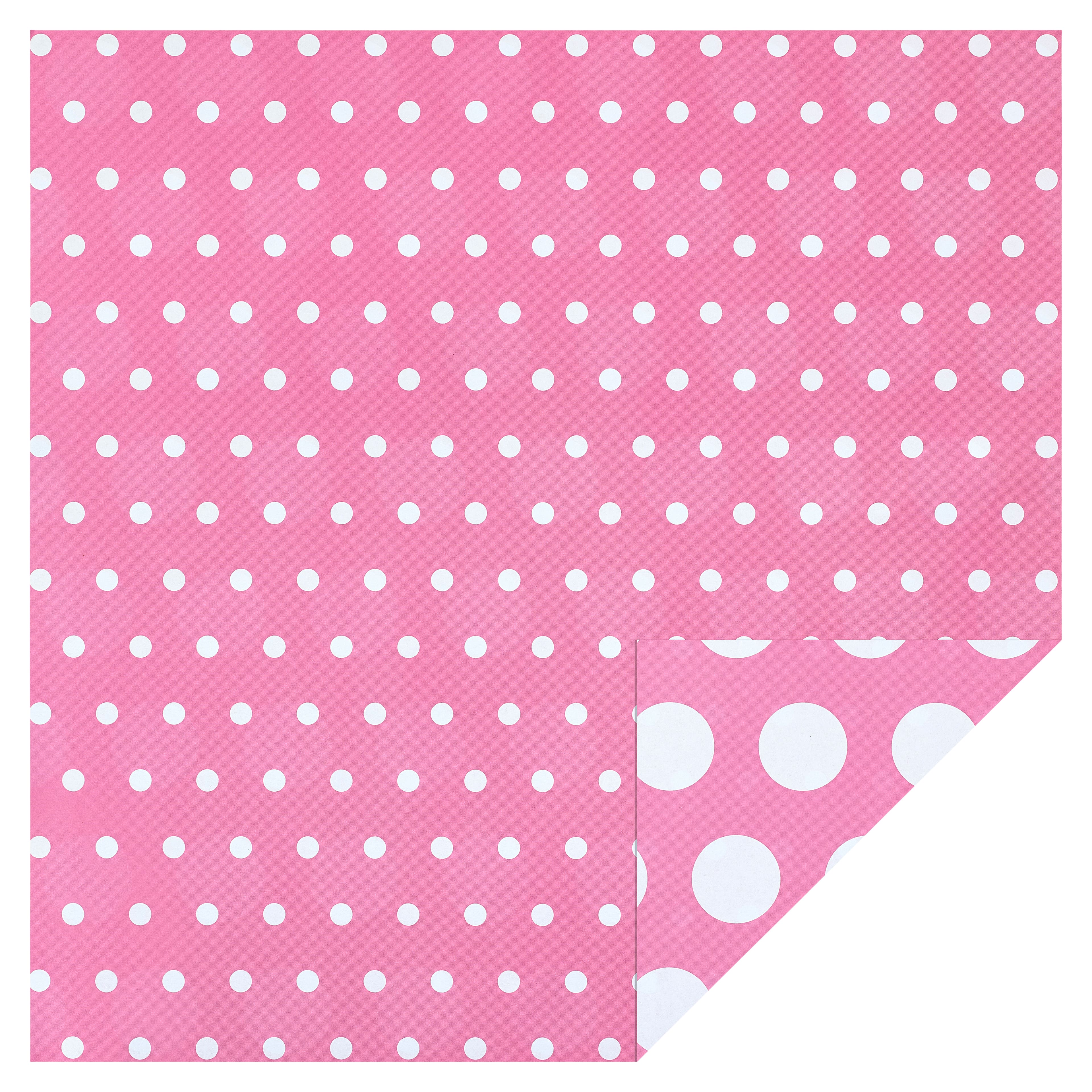 48 Pack: Pink &#x26; White Dot Double-Sided Cardstock Paper by Recollections&#x2122;, 12&#x22; x 12&#x22;
