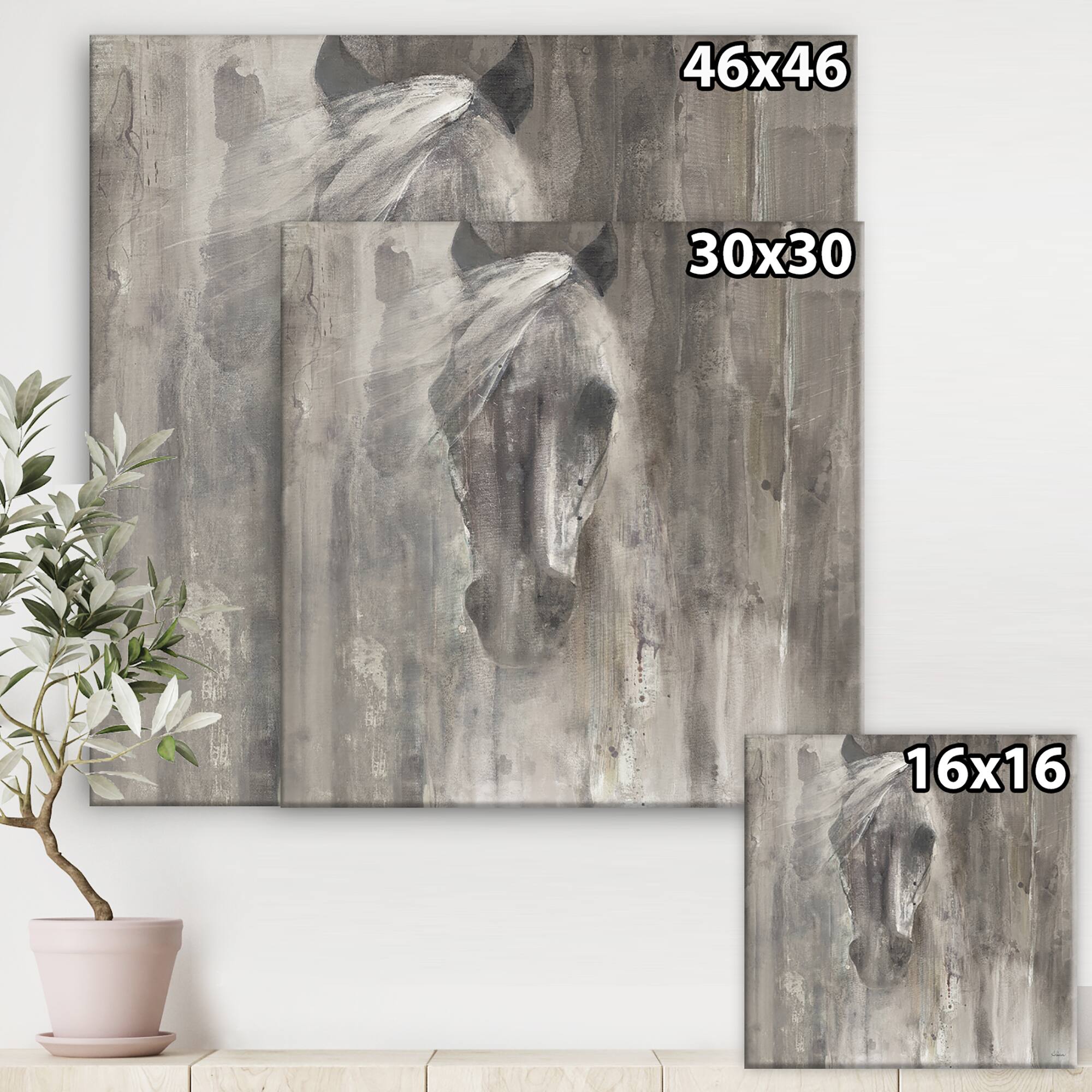 Designart - Farmhouse Horse - Modern Farmhouse Canvas Artwork