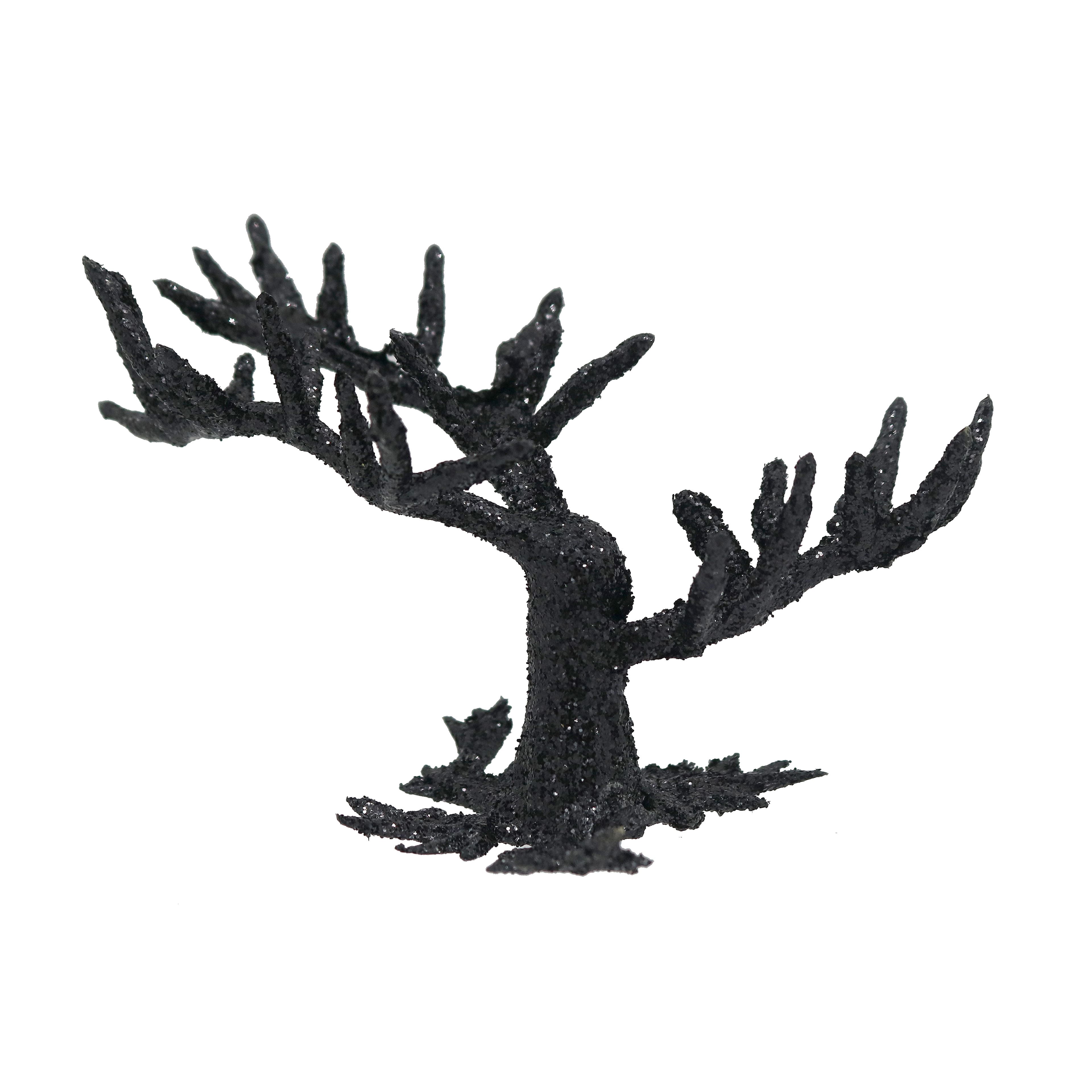 Mini Glittery Black Leafless Tree Halloween D&#xE9;cor by Ashland&#xAE;