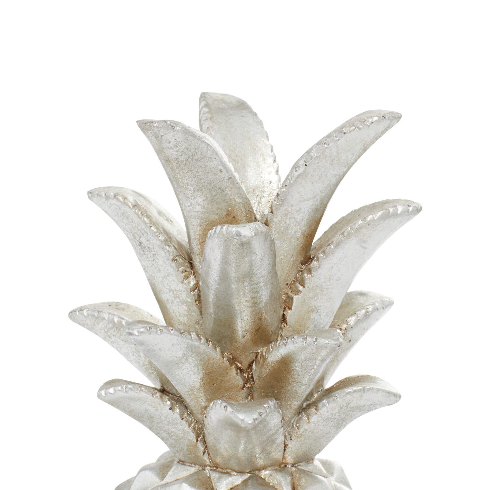 Silver Polystone Traditional Decorative Pineapple, 14&#x22; x 6&#x22; x 6&#x22;