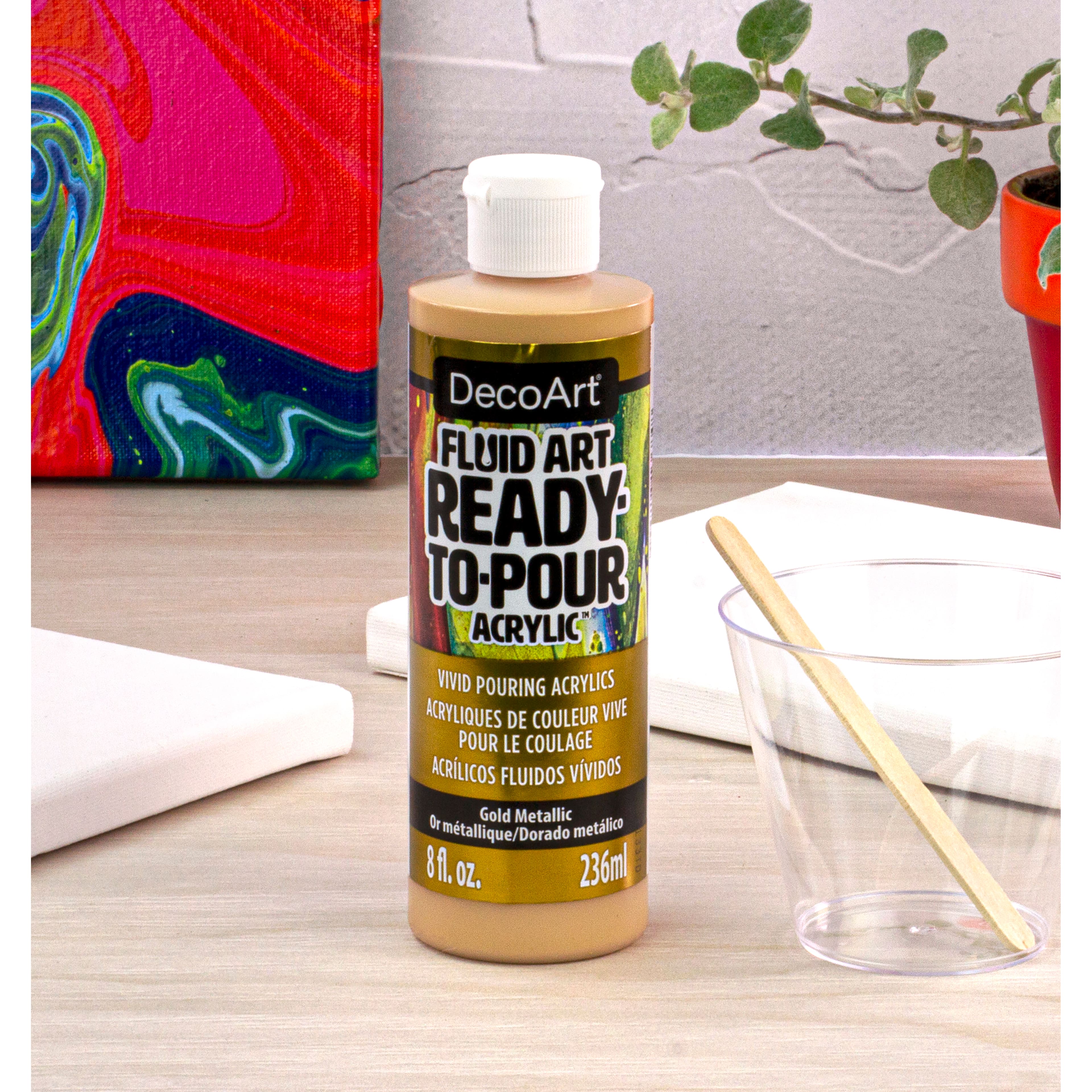 12 Pack: DecoArt® Fluid Art Ready-To-Pour Acrylic™ Paint, 8oz.