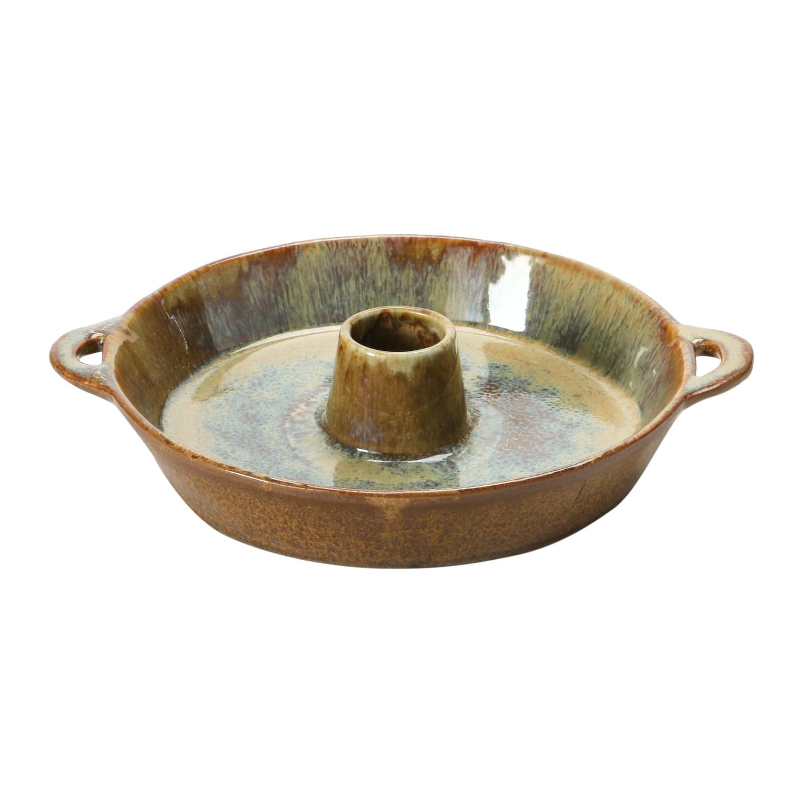 Hello Honey® 10.5" Brown Stoneware Dish with Toothpick Holder