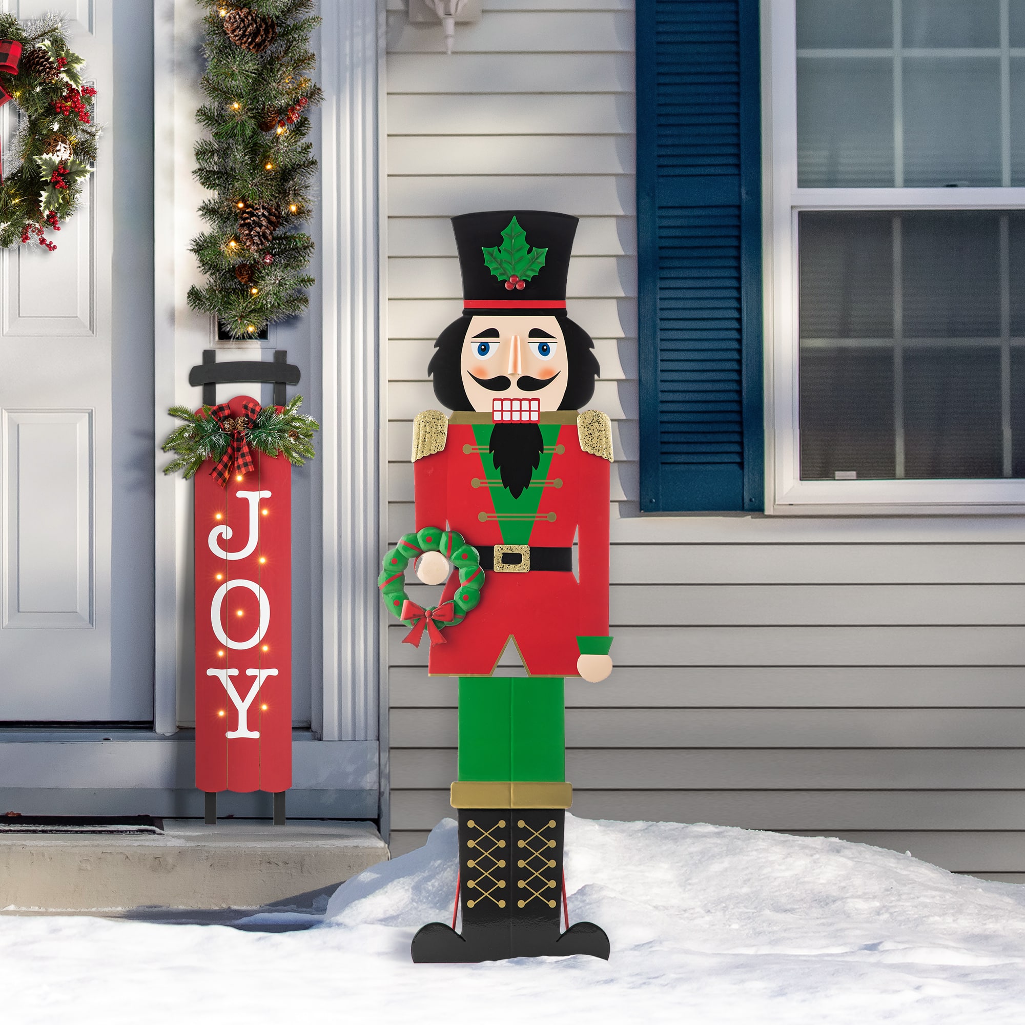 Glitzhome® 60" Metal Nutcracker Porch Décor