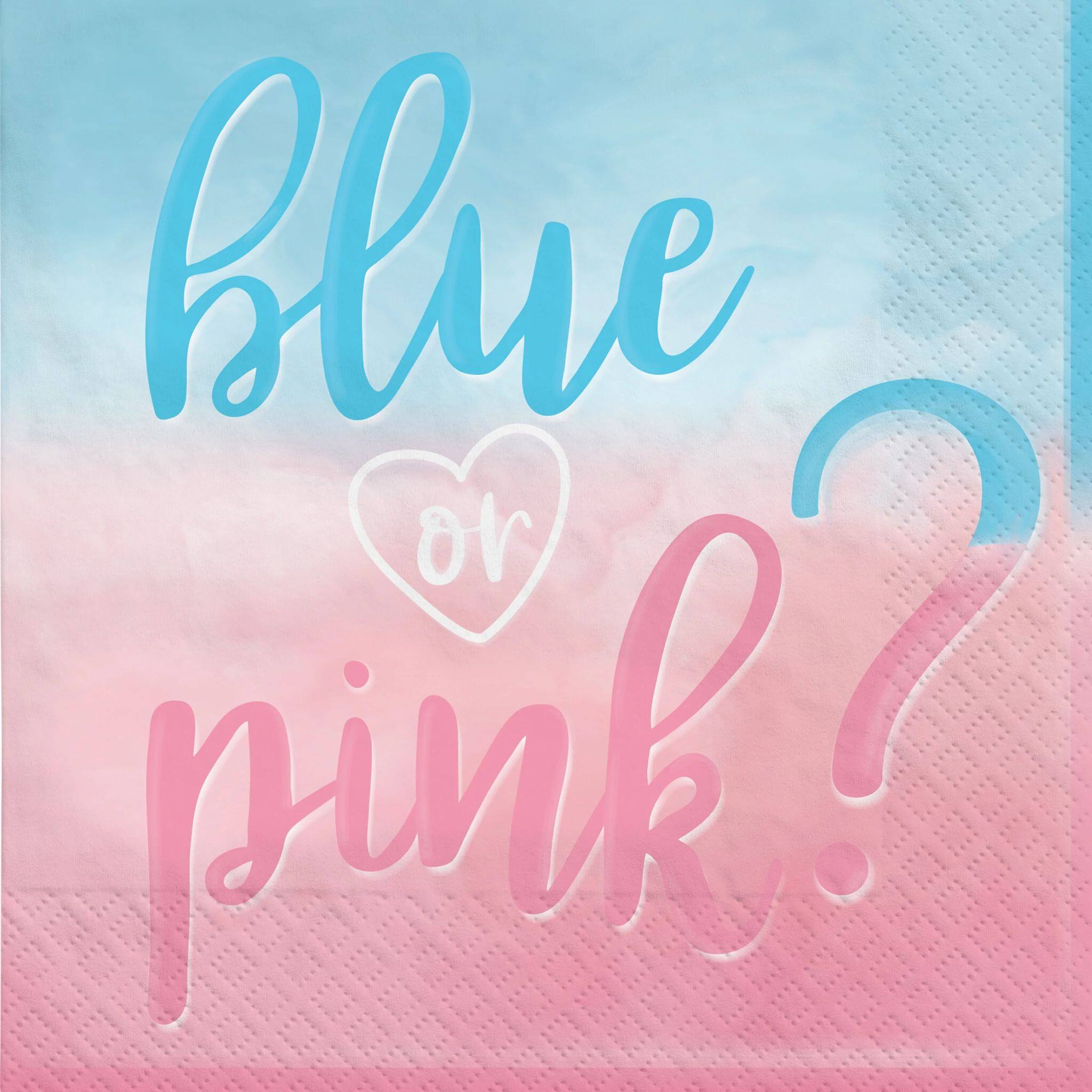 Boy or Girl Blue or Pink Gender Reveal Lunch Napkins, 64ct.