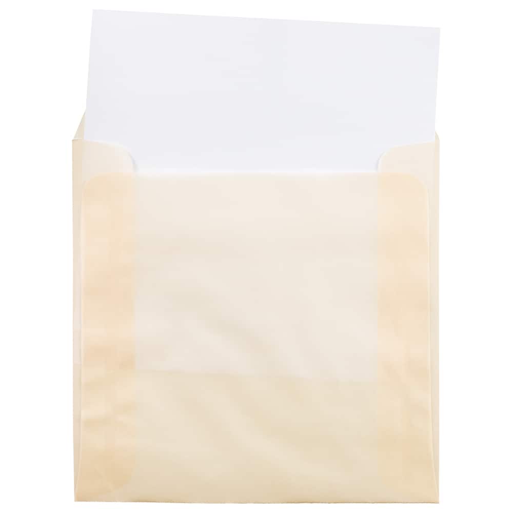 JAM Paper 8.5&#x22; x 8.5&#x22; Translucent Vellum Invitation Envelopes, 50ct.